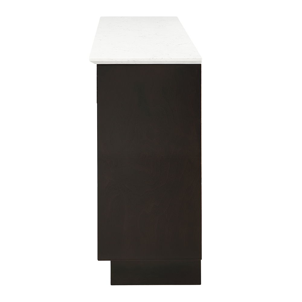 Jaramillo - Server With Fireplace - Engineered Marble & Rustic Espresso, dark brown, view 3