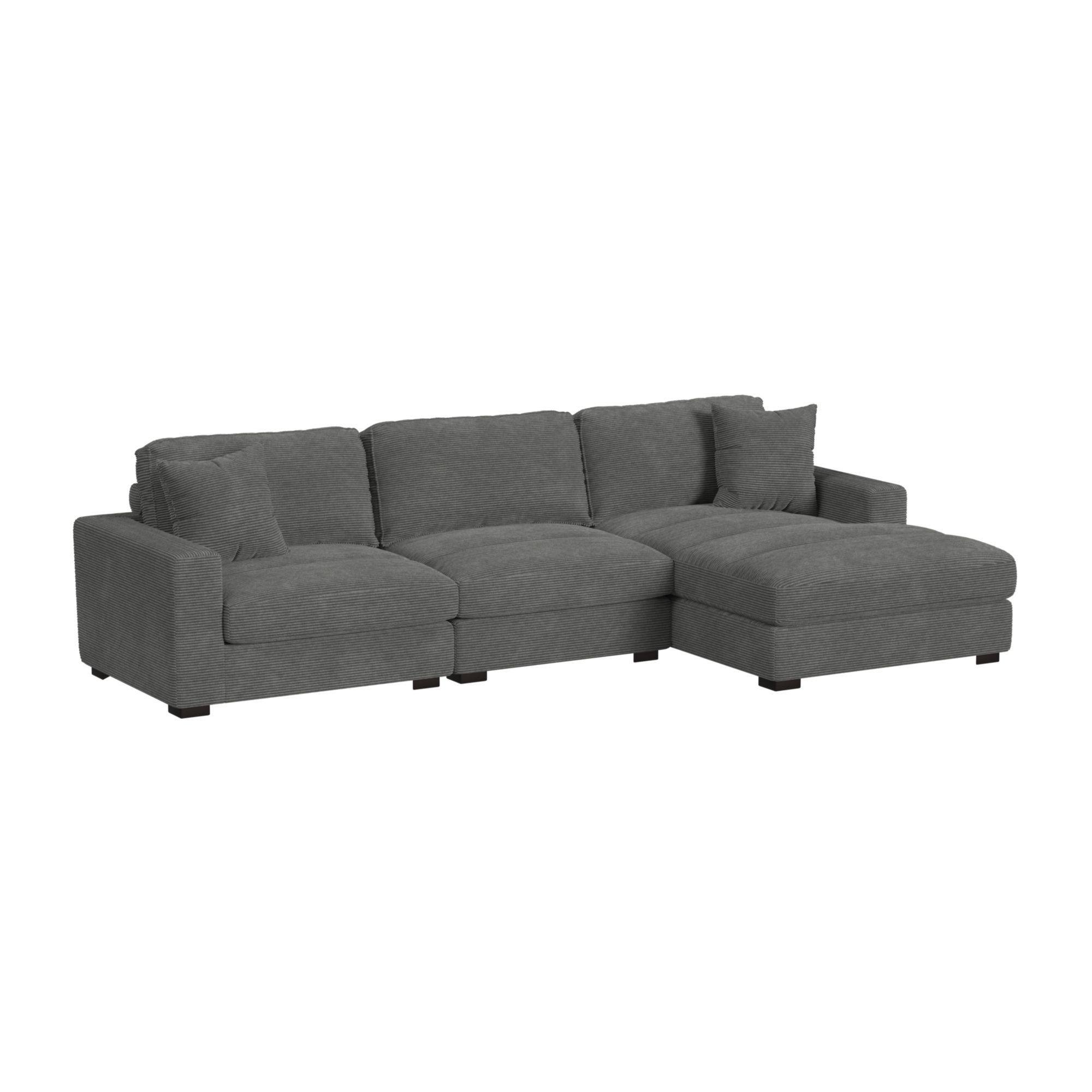 Arizona - Modular Armless Chair - Steno Charcoal