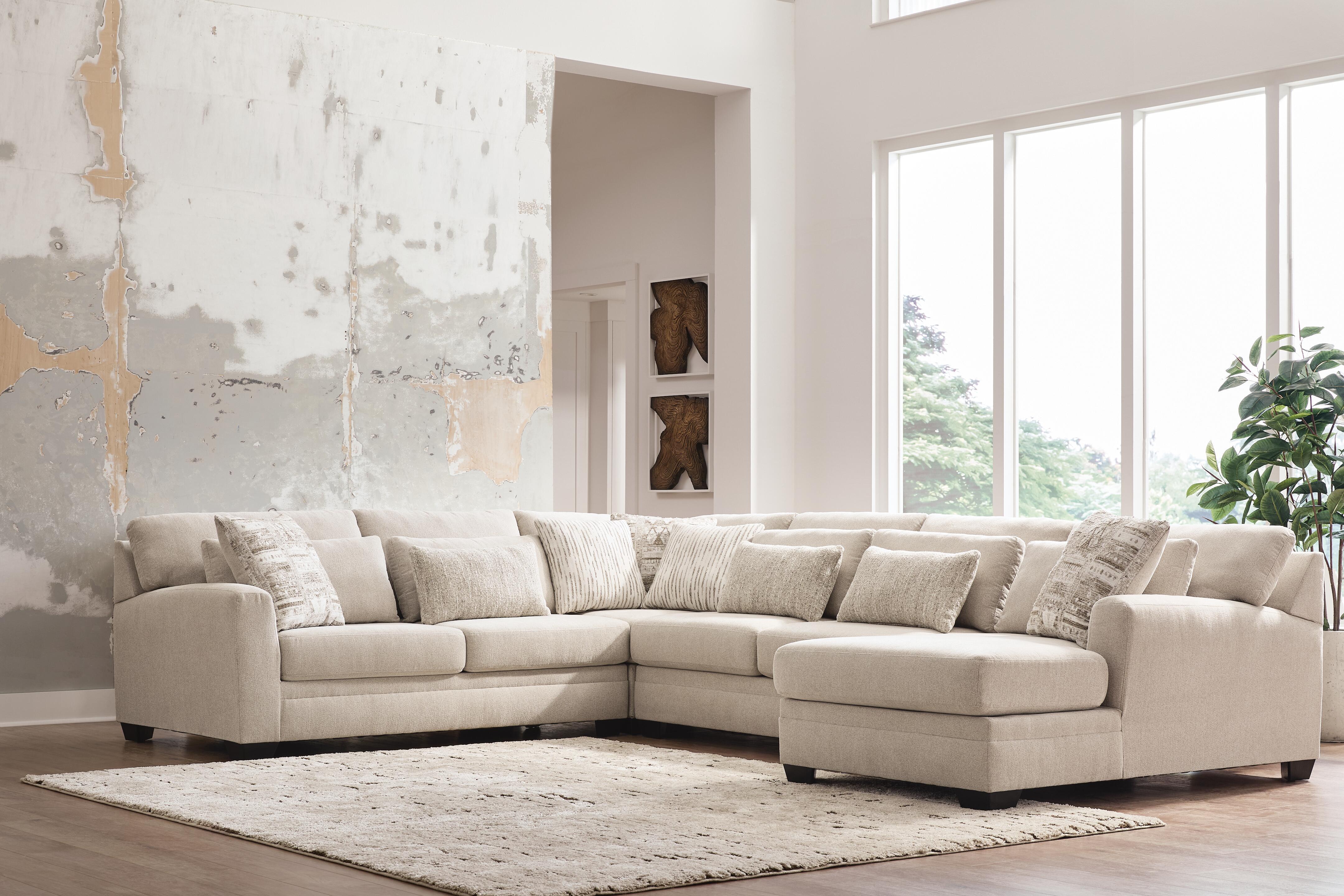 Ashley Furniture Mandi Point - 4-Piece Sectional With RAF Corner Chaise - Marble - Image 2
