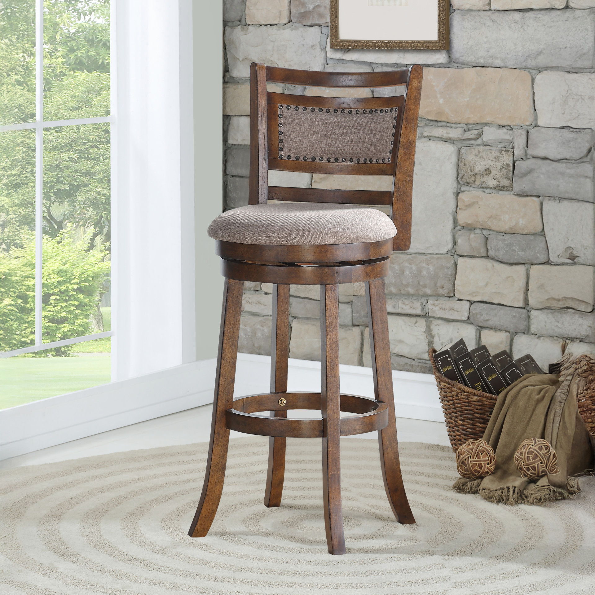 Aberdeen - Bar Stool - Brown, dark brown, view 7