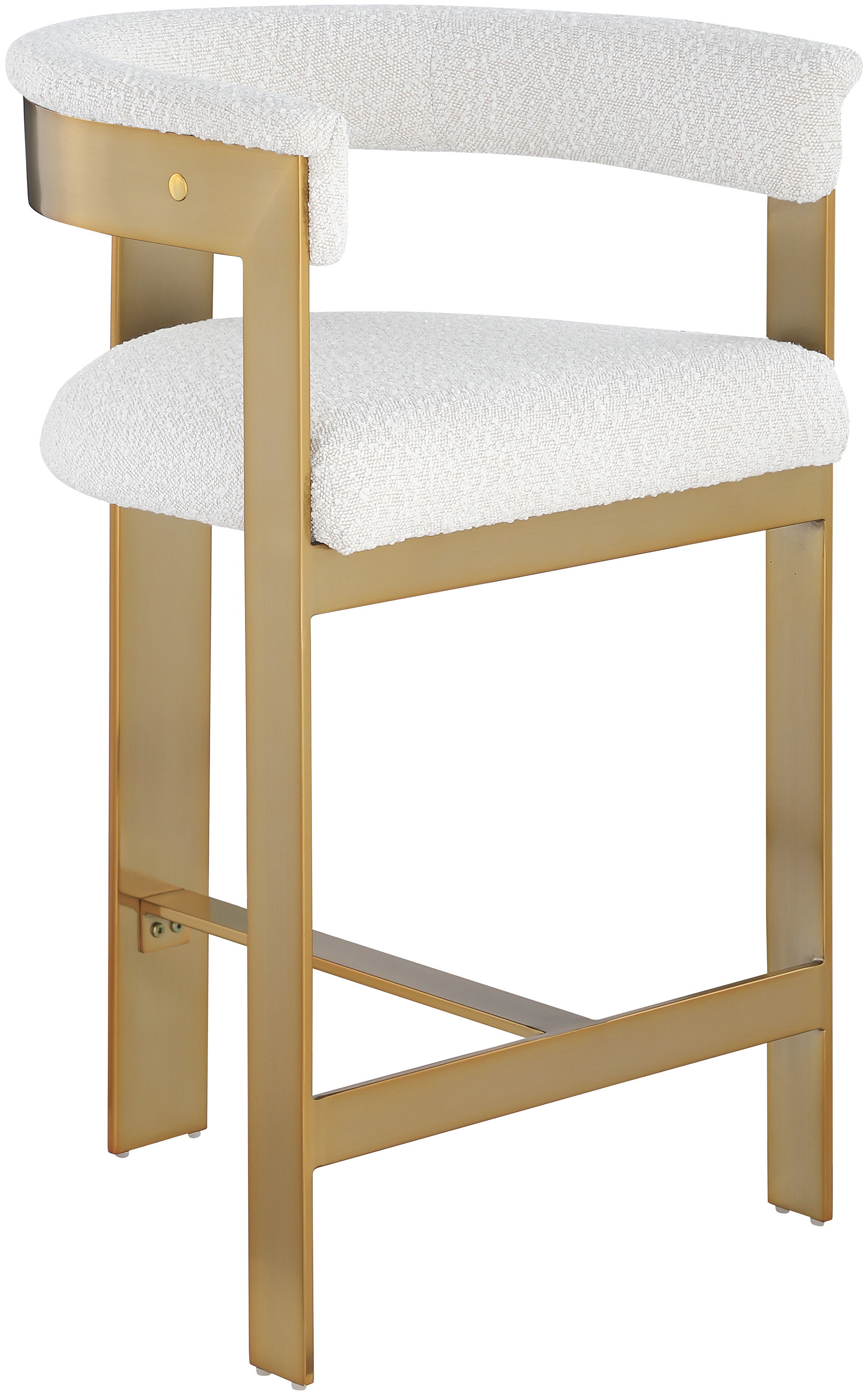 Romeo - Boucle Counter Stool With Gold Base (Set of 2) - Cream