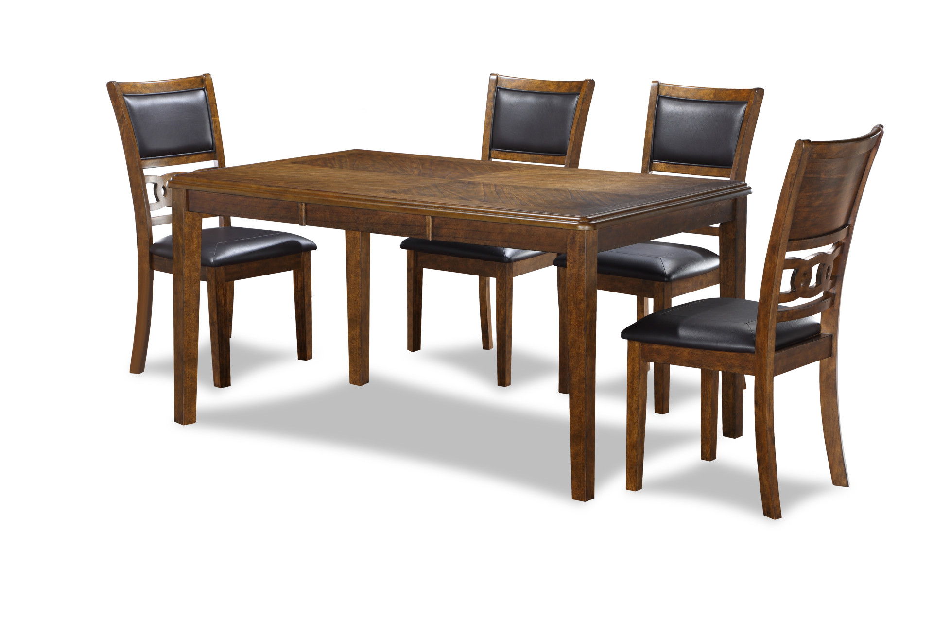 Gia - 5 Piece Dining Set (Table & 4 Chairs) - Brown - Wood