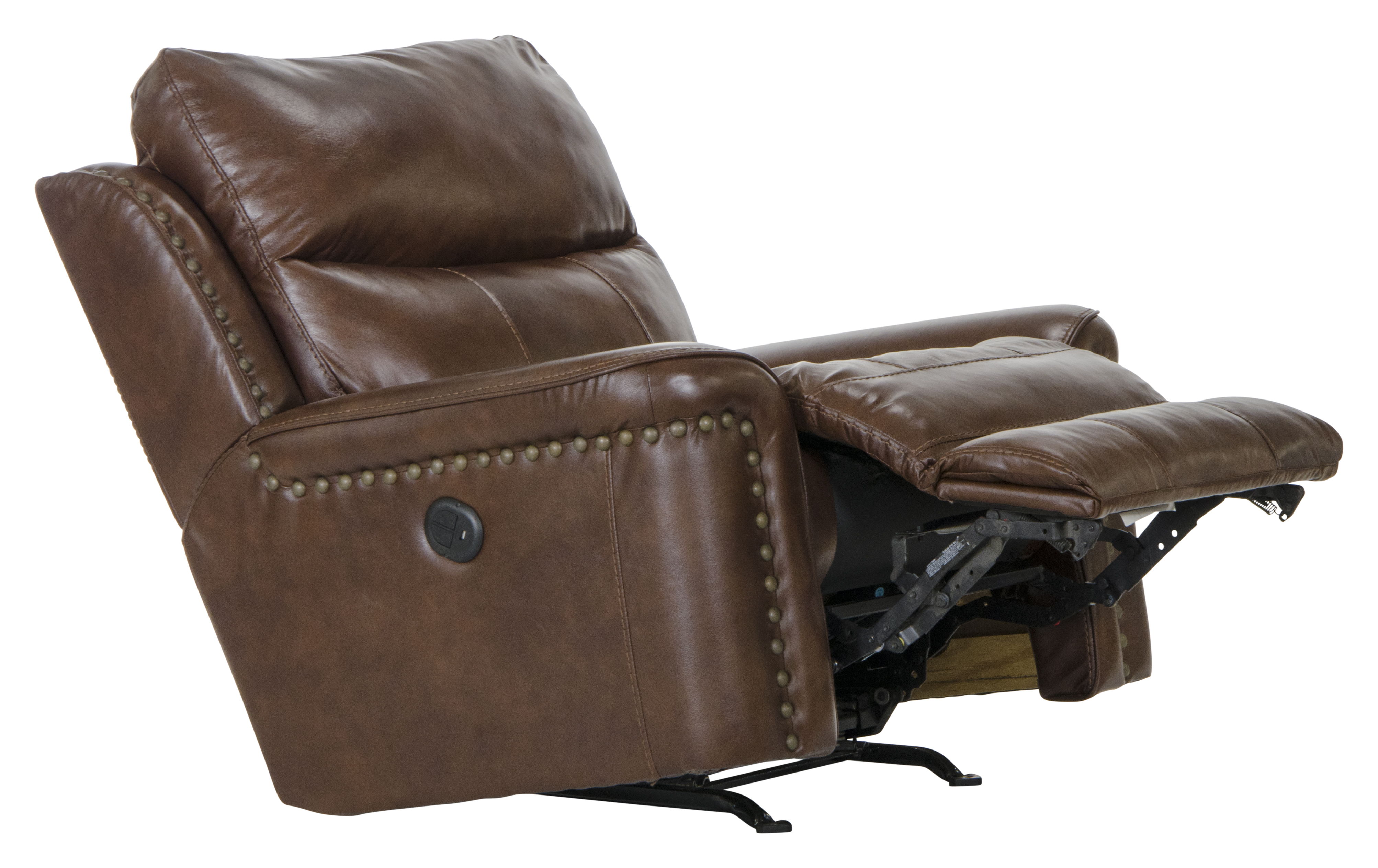 Ceretti - Power Wall Hugger Recliner - Brown Top Grain Italian Leather Match