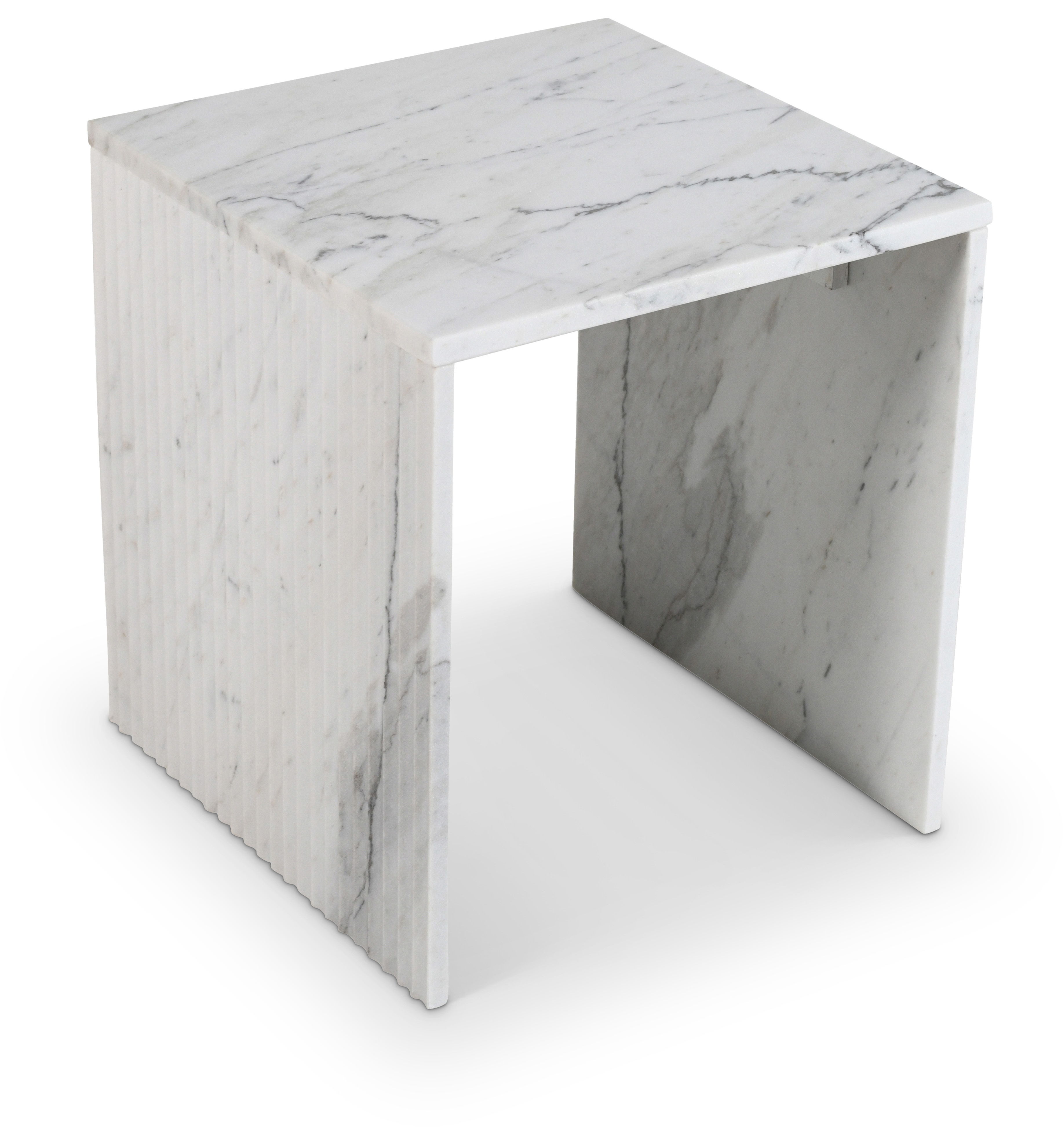 Pienza - Marble End Table - White
