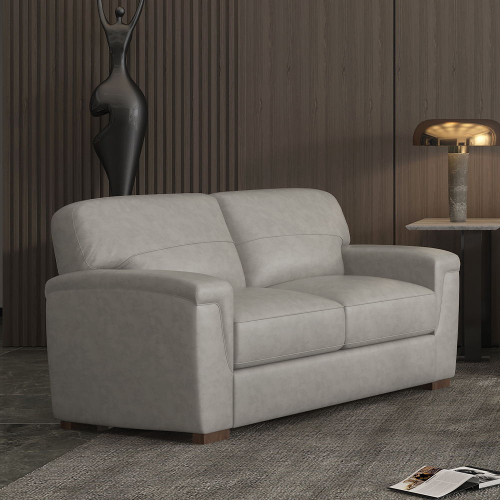 Cornelia - Loveseat - Pearl Gray Leather, beige, view 5