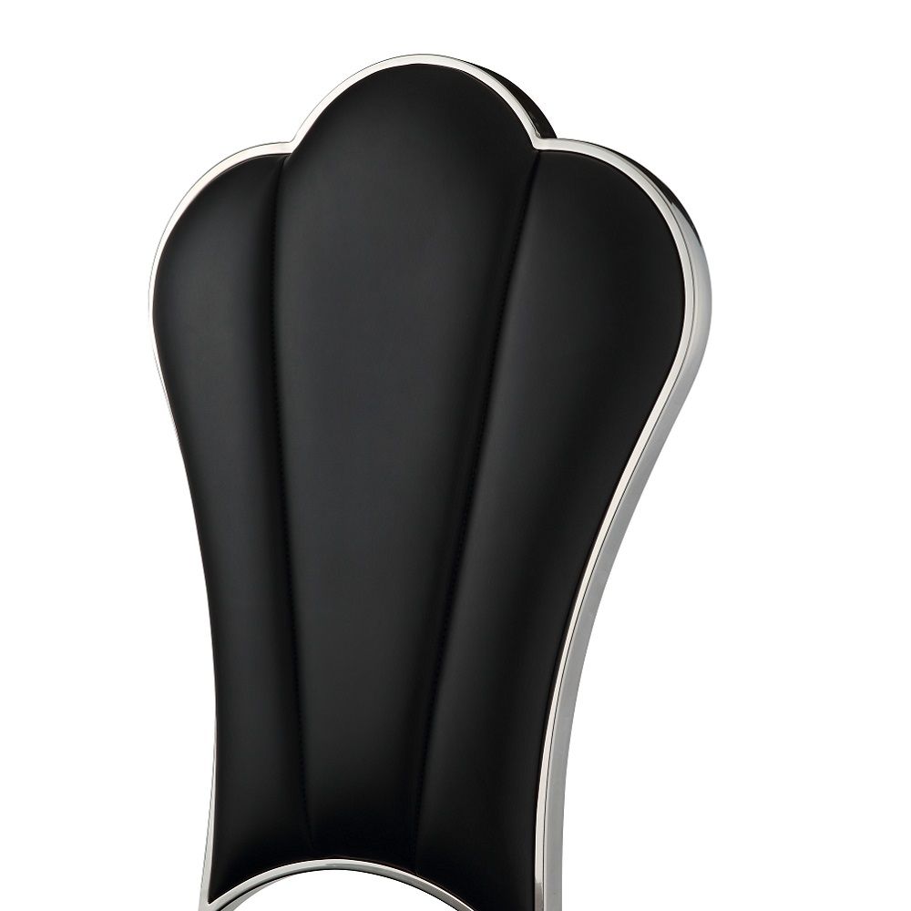Cyrene - 43" Side Chair (Set of 2) - Black Synthetic Leather, black, view 5