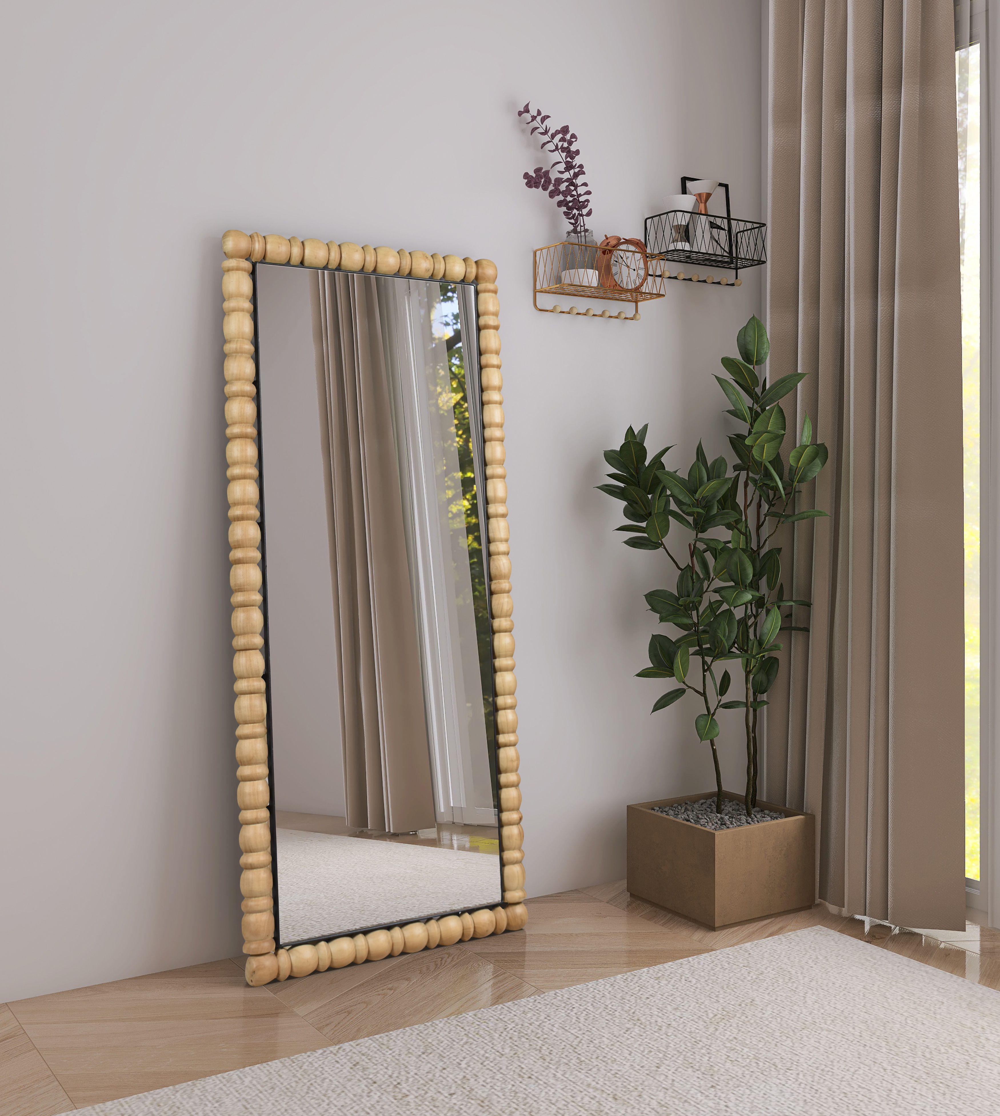 Aubrey - Natural Oak Mirror - Bleached