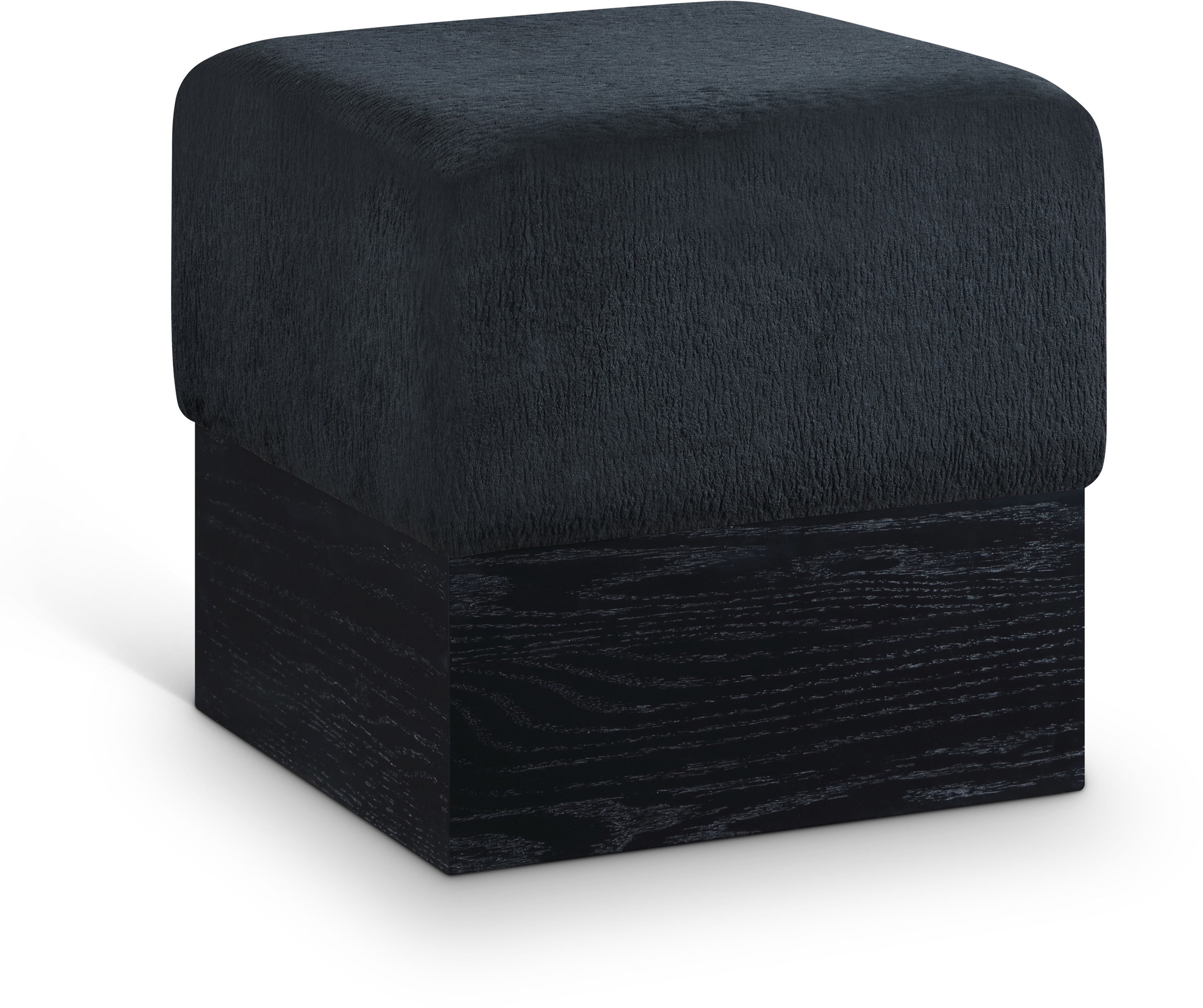 Havre - Ottoman / Stool With Black Base - Black