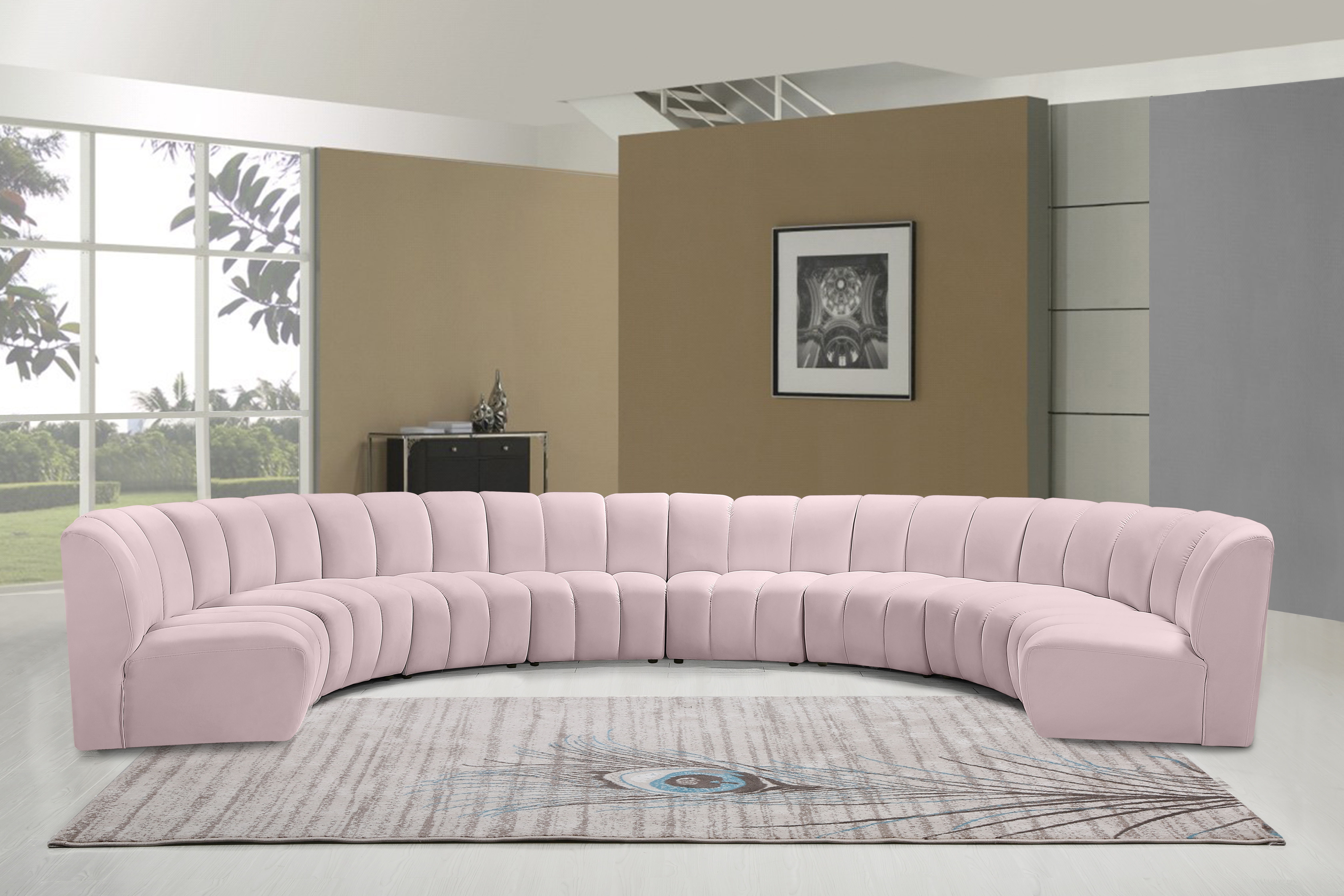 Infinity - 8 Piece Modular Sectional - Pink