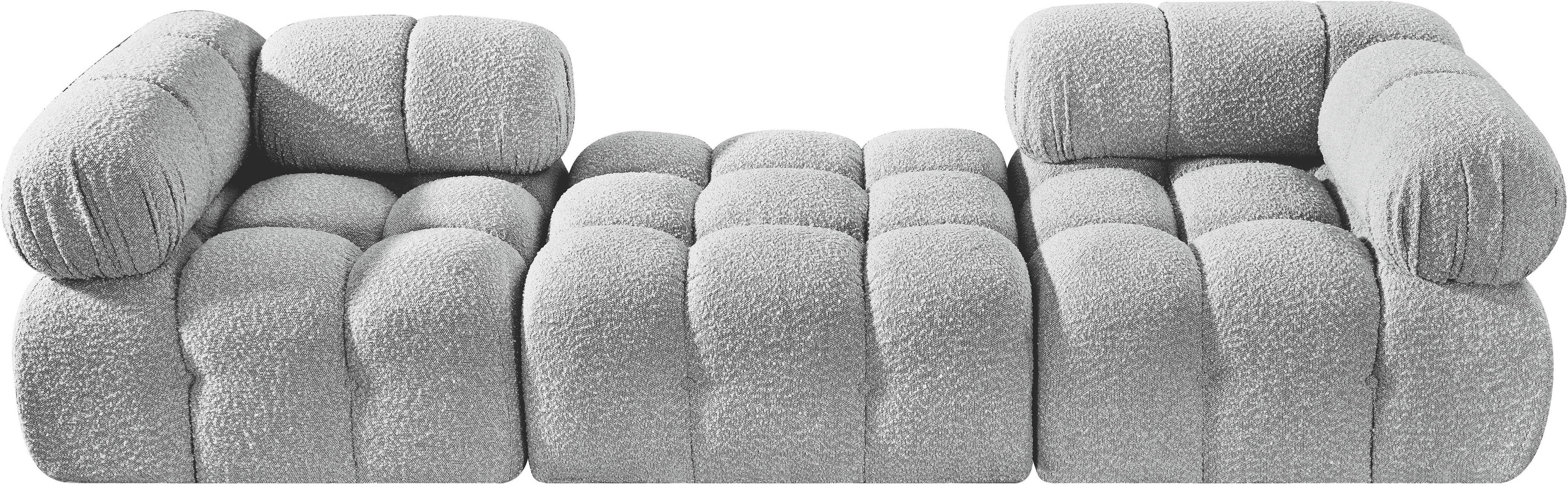 Ames - 3 Piece Boucle Fabric 102" Modular Sofa - Gray