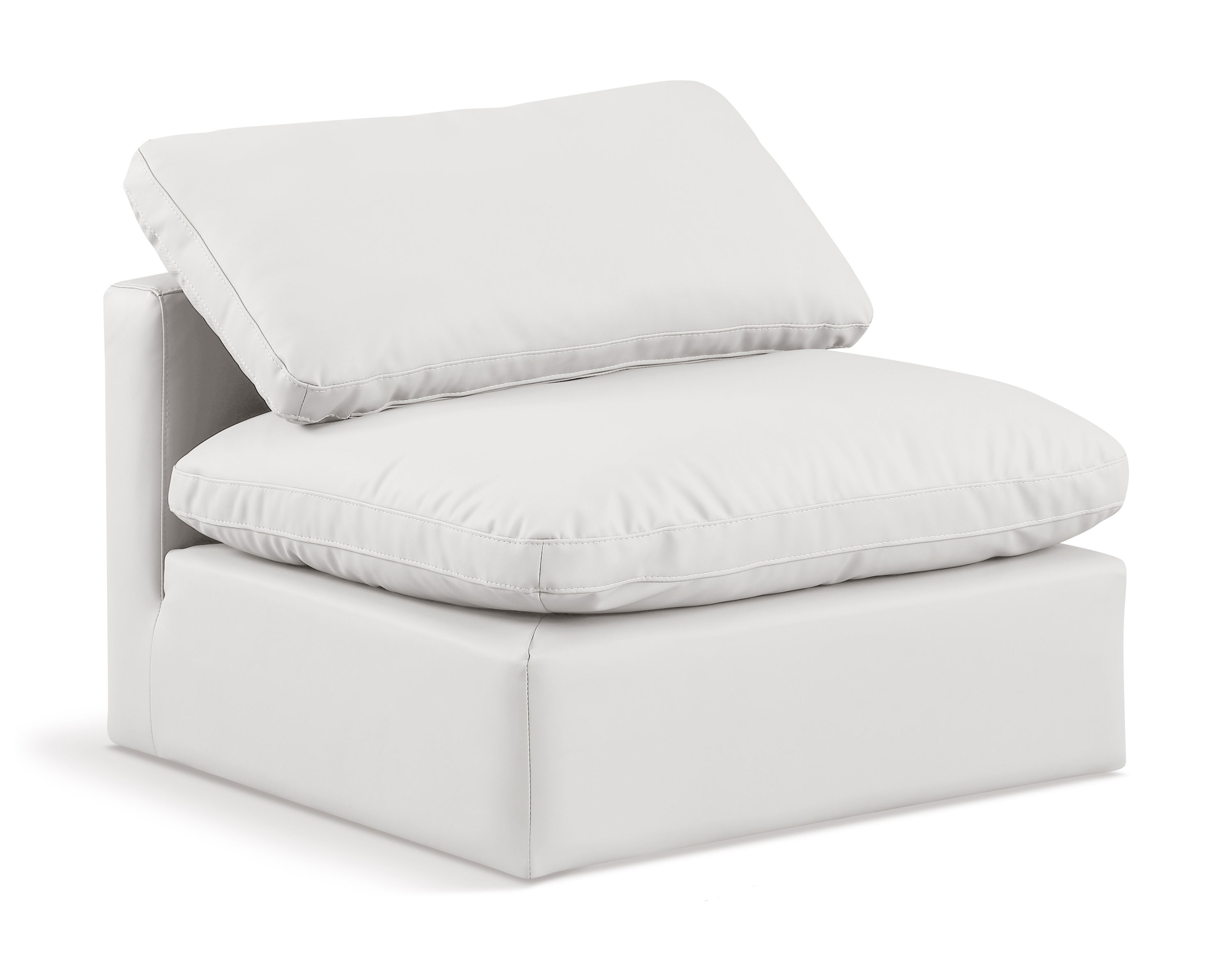 Indulge - Faux Leather Armless Chair - Cream