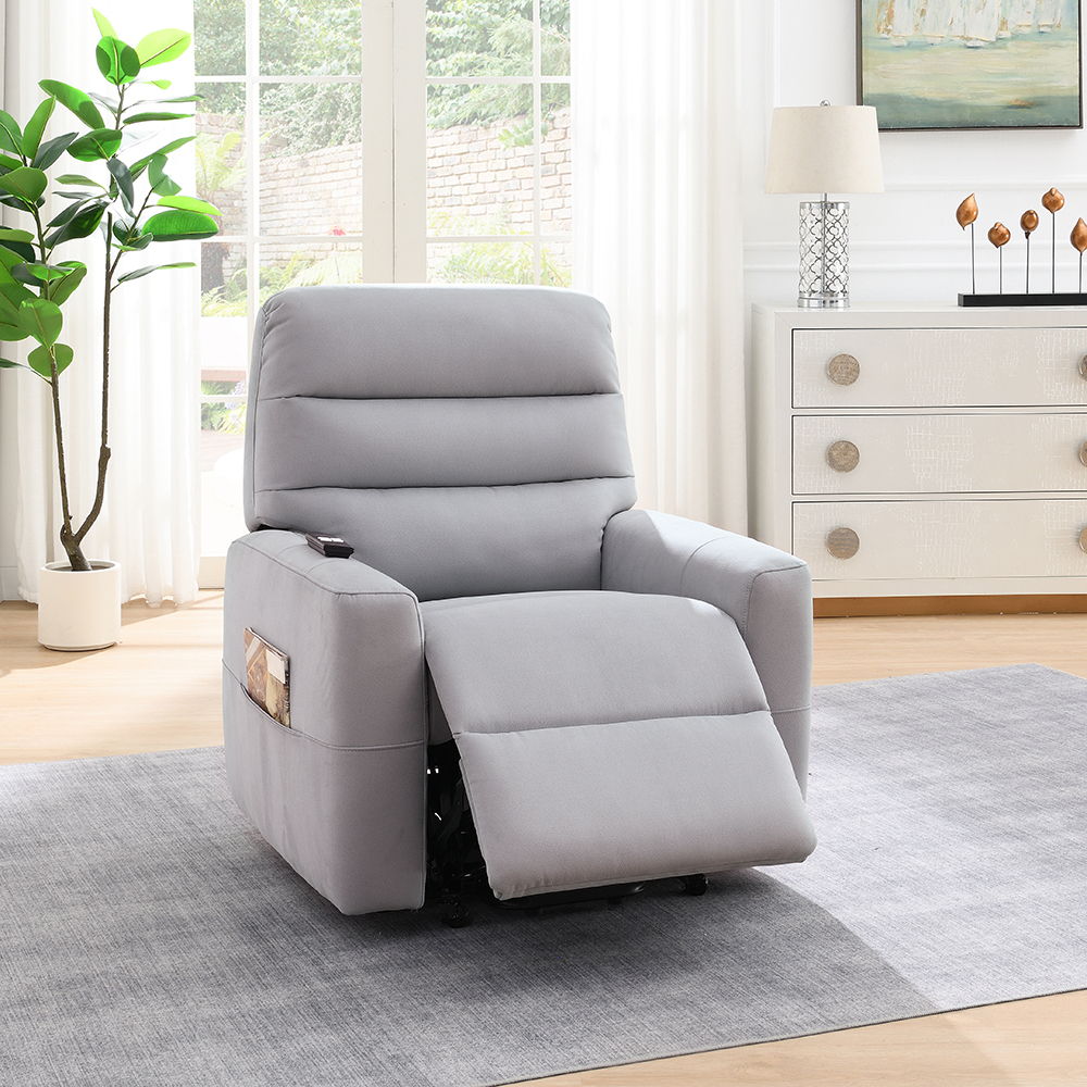 Freddie - Power Motion Recliner With Lift - Gray, light gray