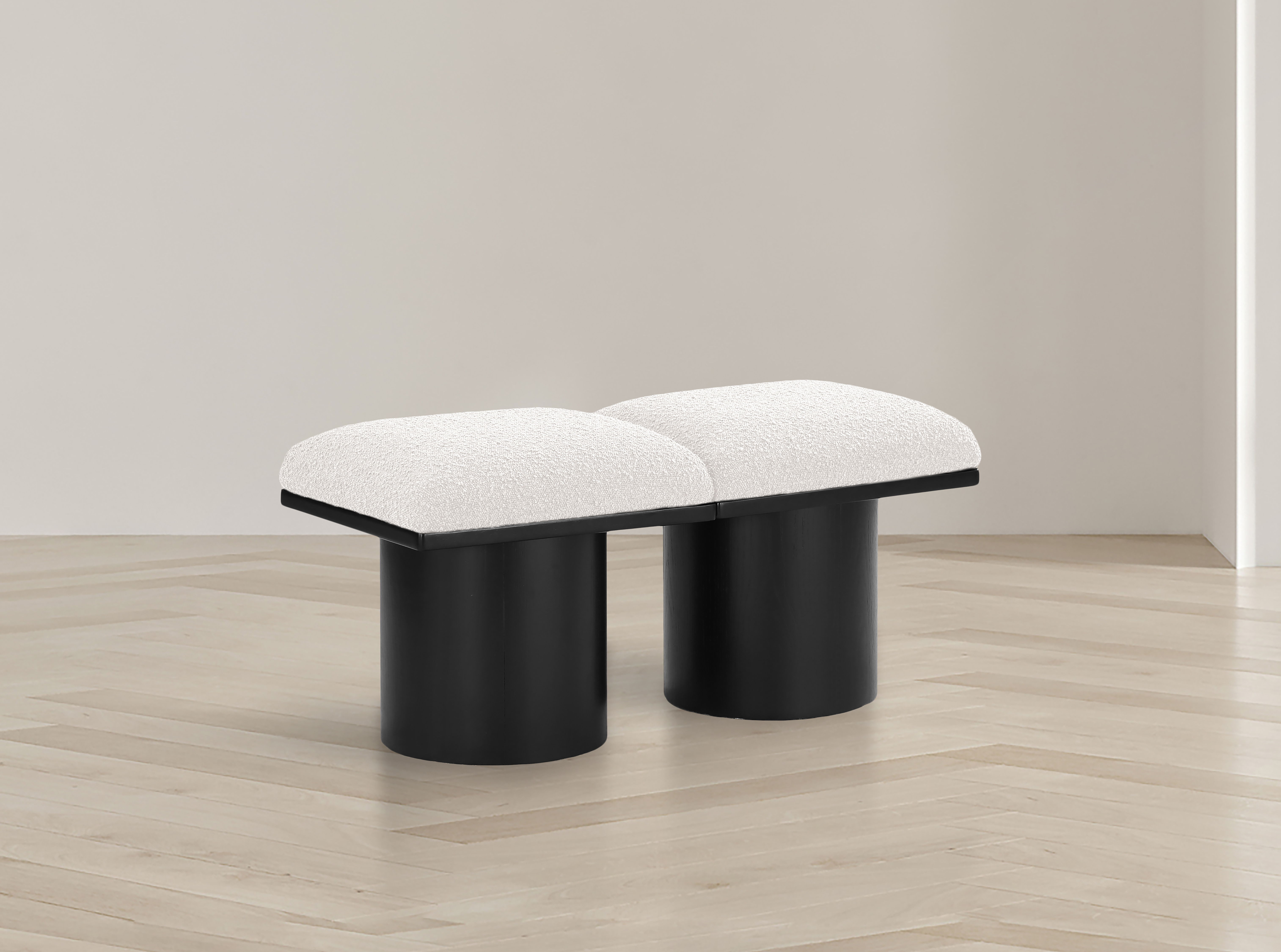Pavilion - 36" 2 Piece Modular Bench With Black Base - Cream