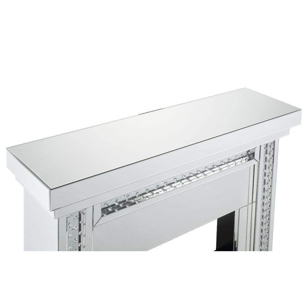 Nysa - 42" Fireplace - Mirrored & Faux Crystals, silver, view 5