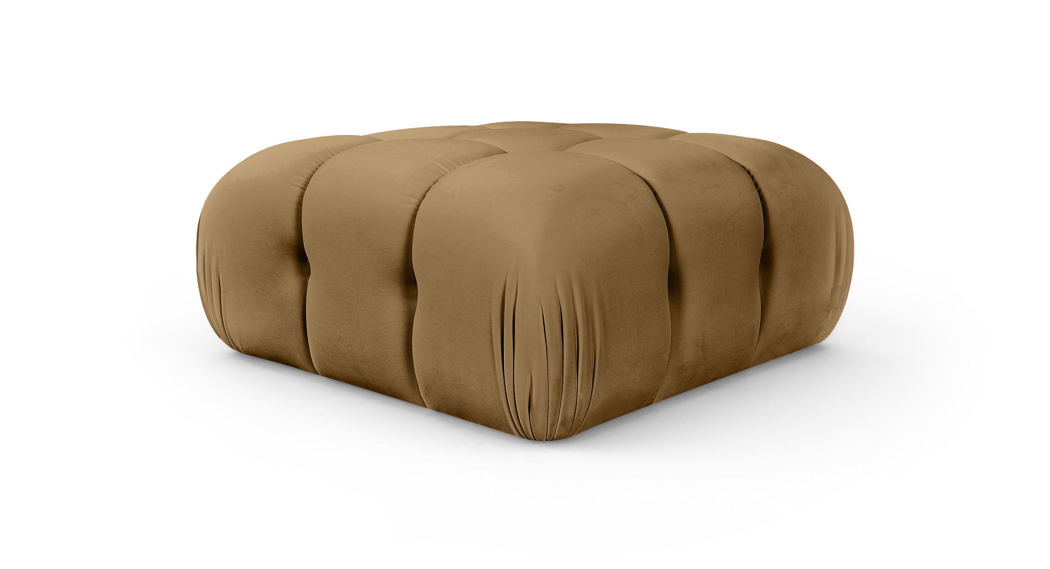 Orin - Velvet Performance Fabric Upholstered Modular Ottoman - Saddle