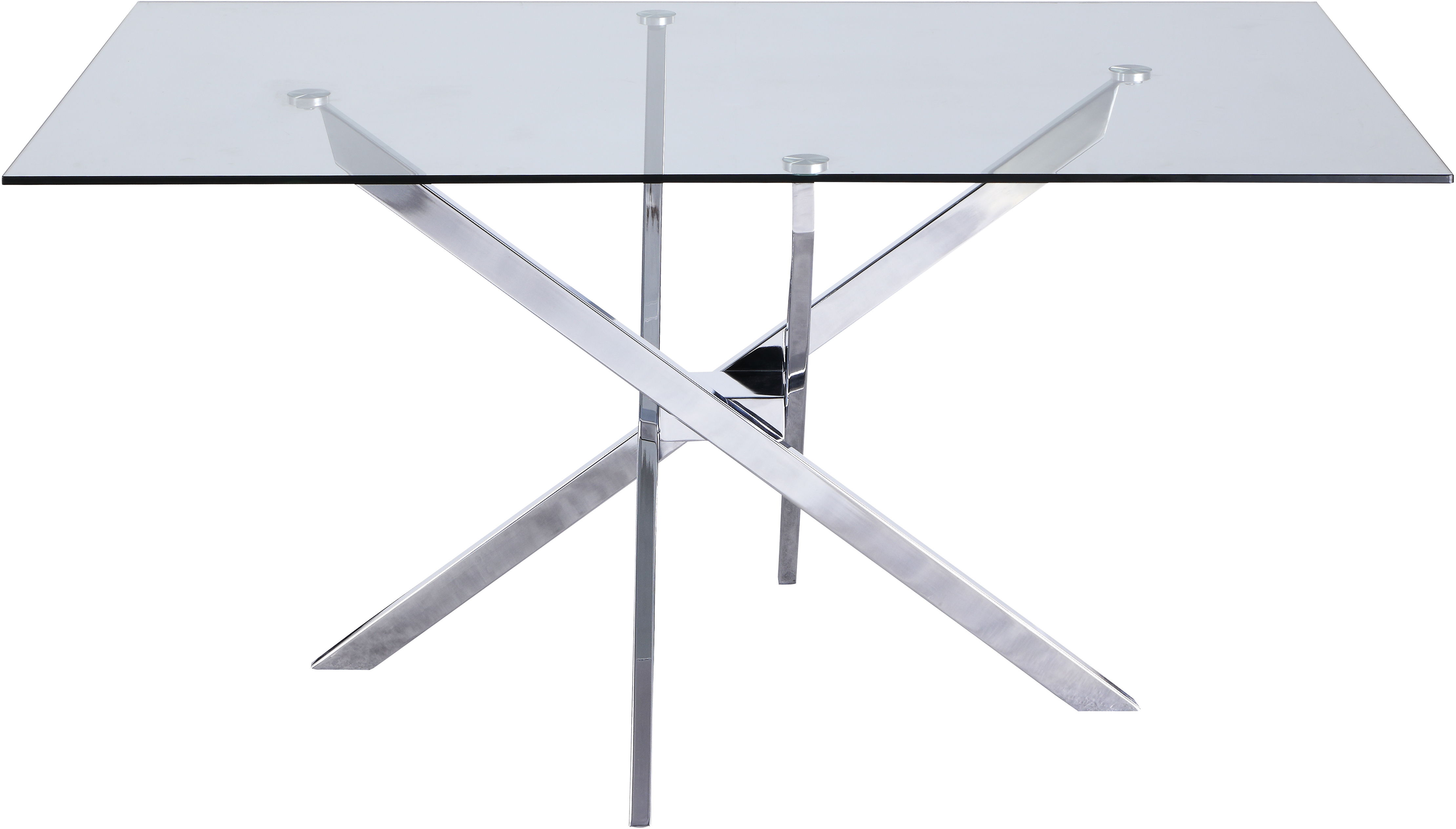 Xander - Metal Dining Table - Pearl Silver