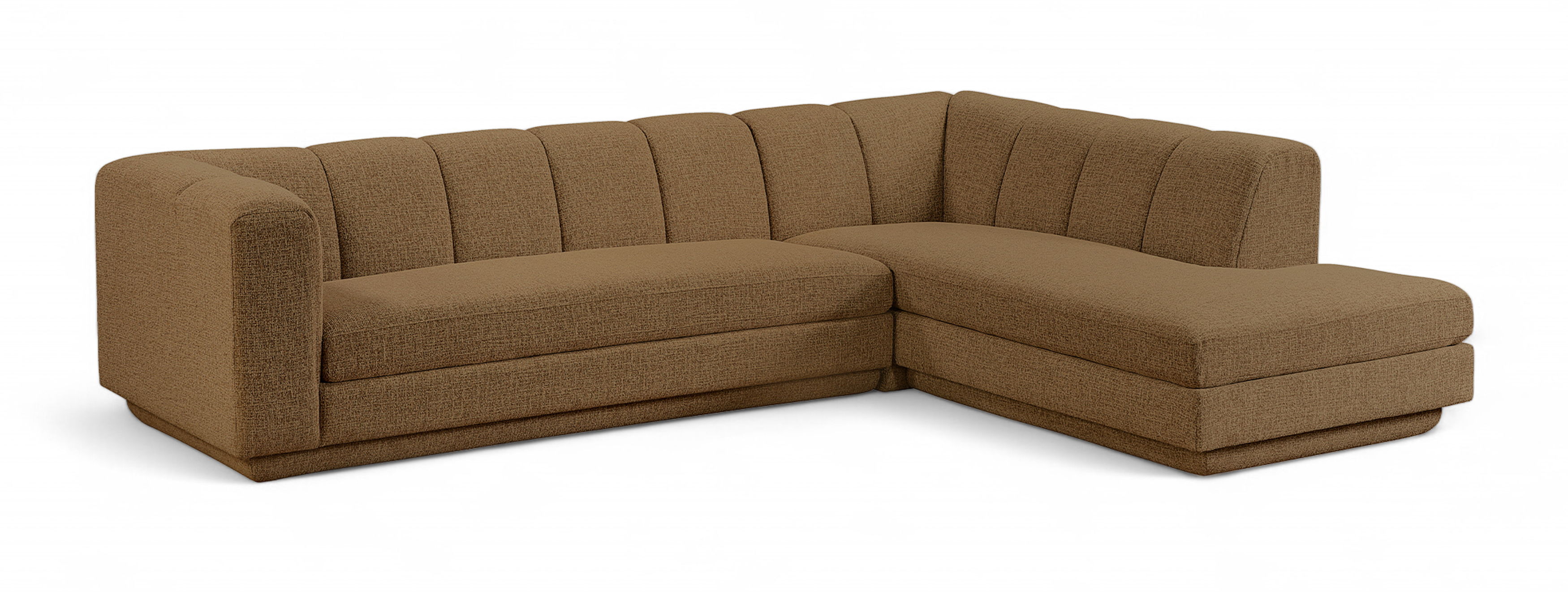 Modari - Fabric Upholstered 2 Piece RAF Modular Sectional - Brown