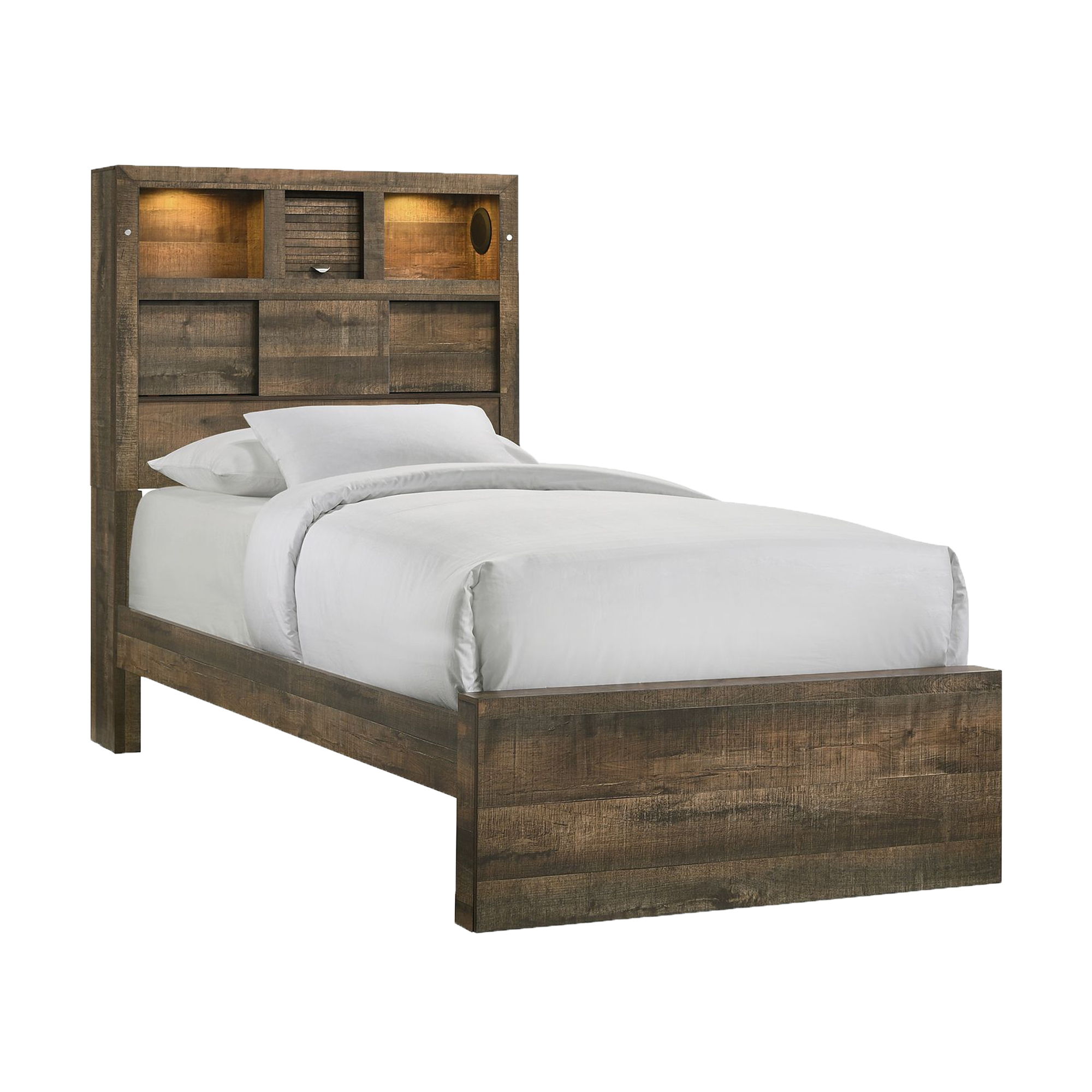 Bailey Twin Music Bed Footboard Drift Finish New Lots Furniture Online Store