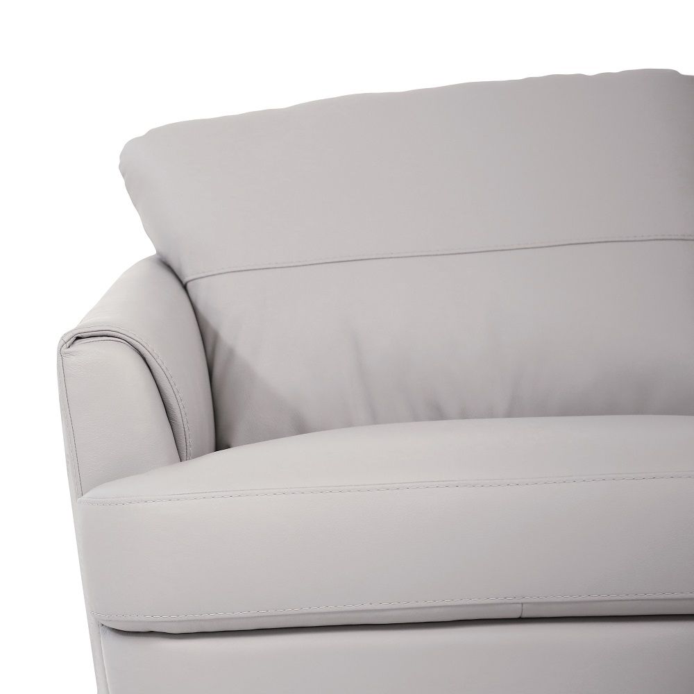 Helena - Sofa - Pearl Gray Leather, light gray, view 3