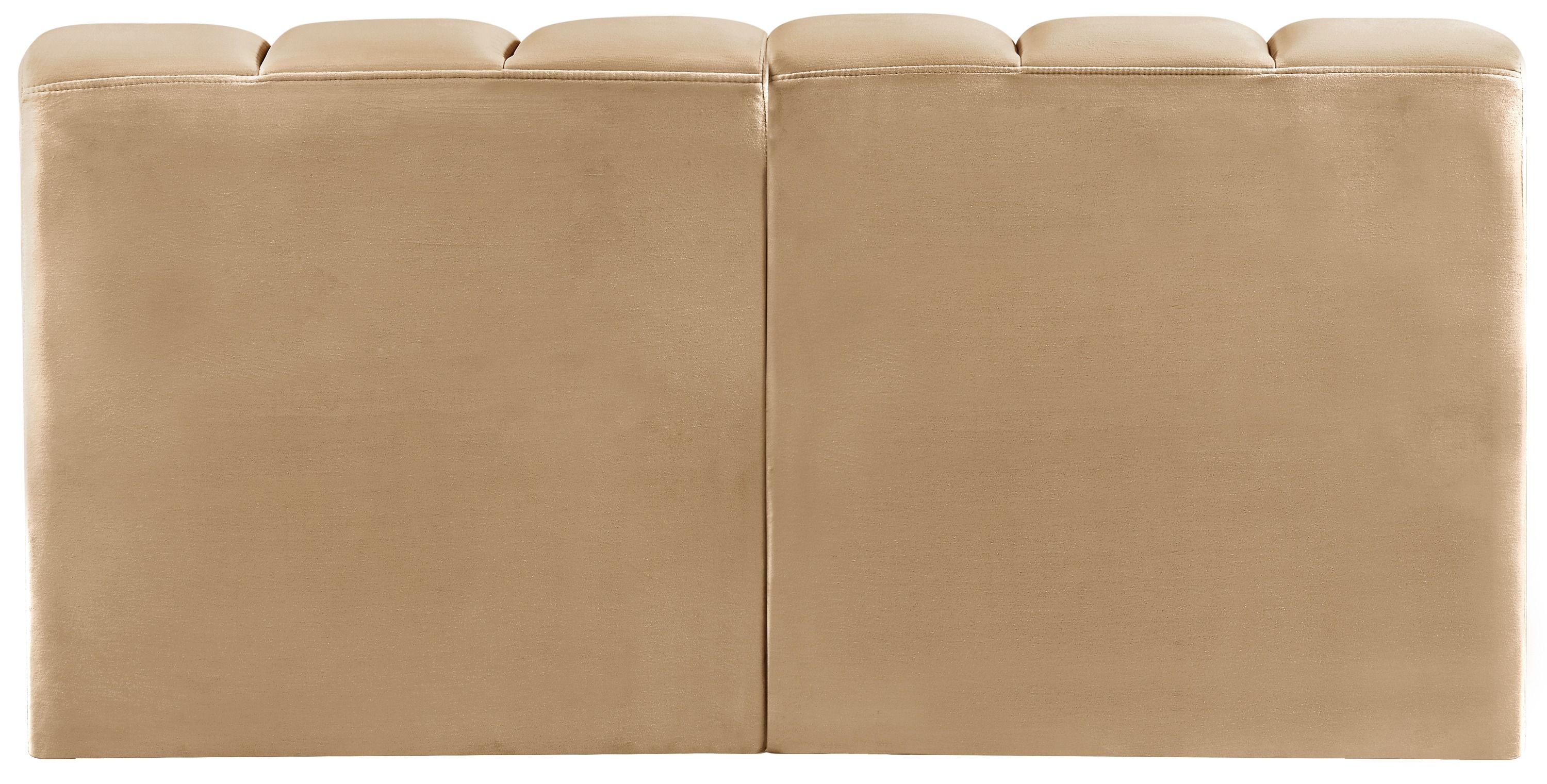Arc - Velvet 2 Pieces Modular Sofa - Camel