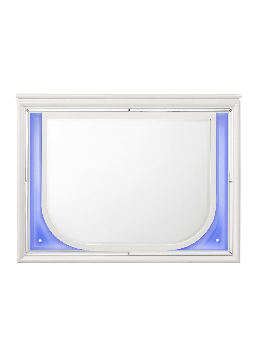 Tarian - Mirror With LED - Pearl White, white, view 2