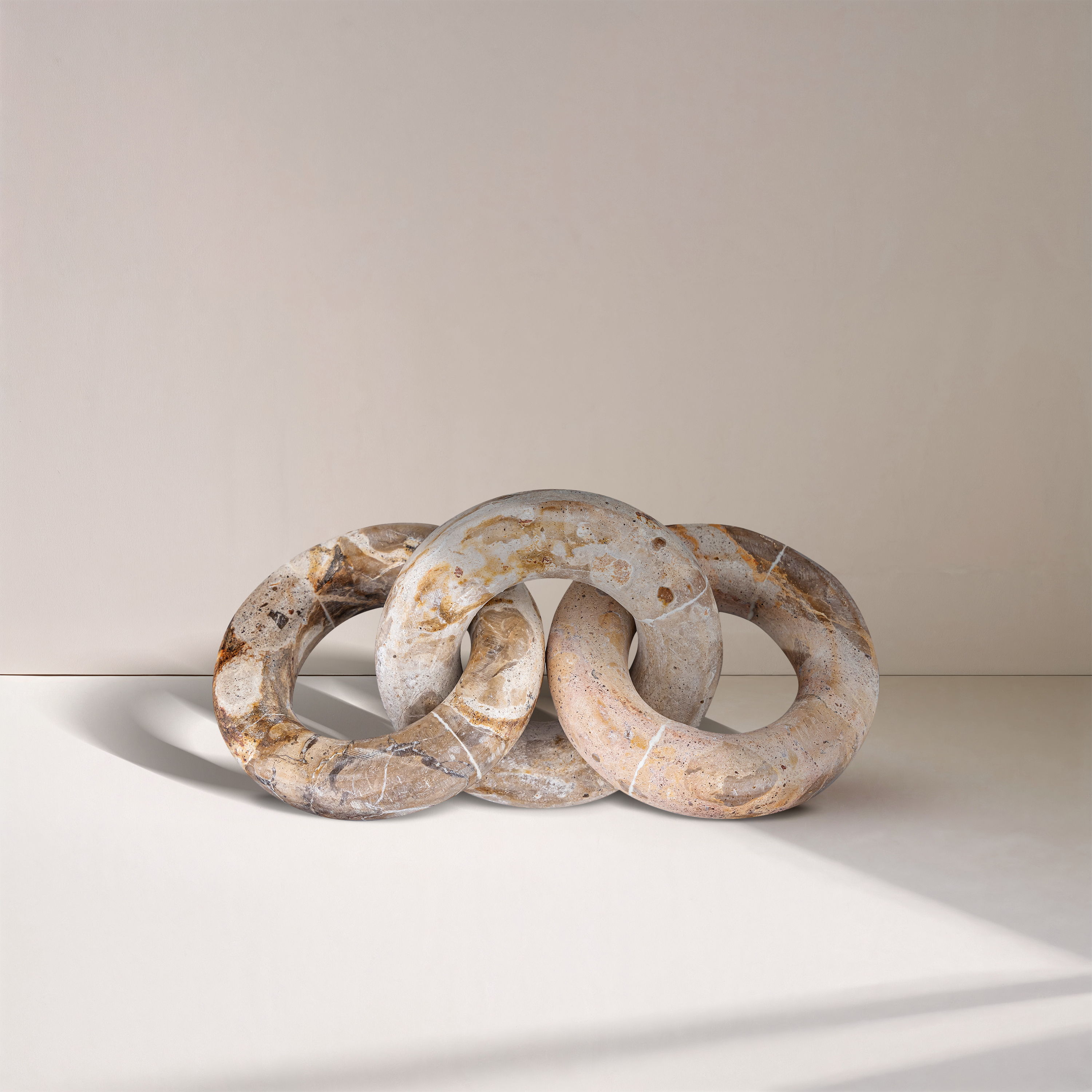 Rings - Marble Decorative Chain Links - Beige