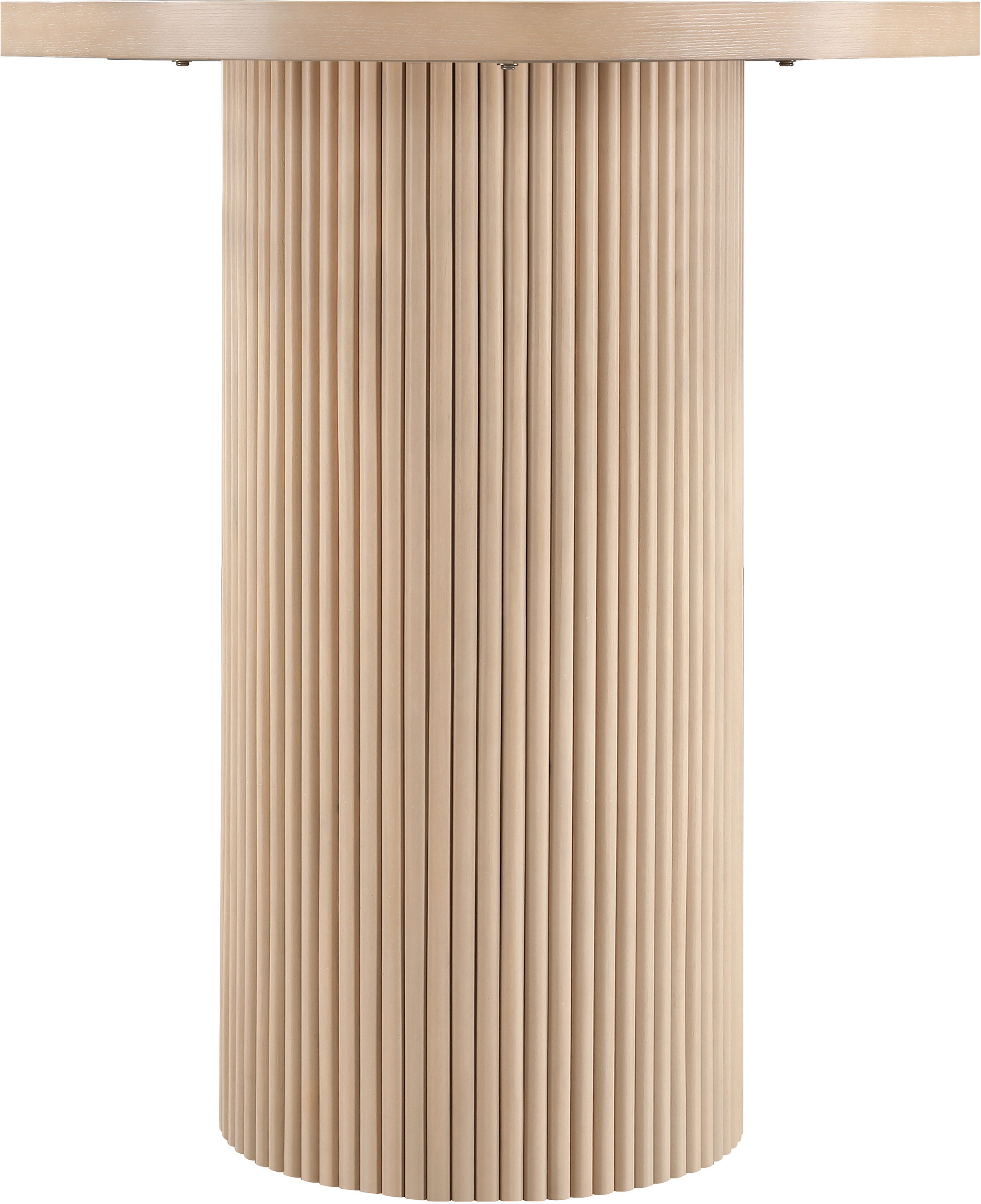 Belinda - Oak Veneer And Solid Wood Round Bar Height Table - Natural