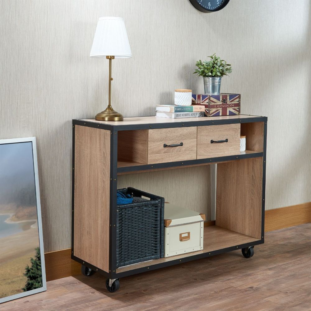 Bemis - Accent Table - Weathered Light Oak, light brown