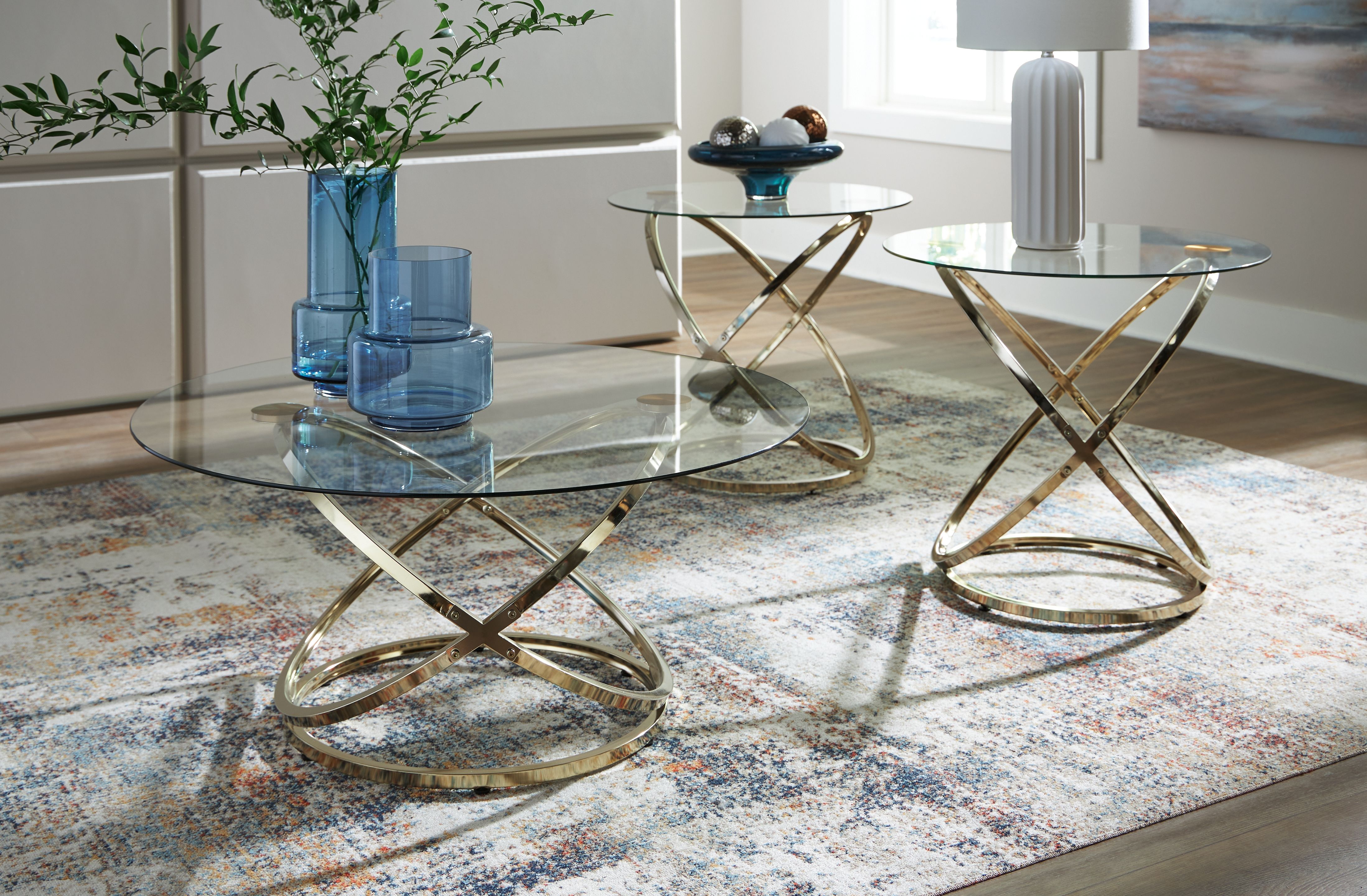 Ashley Furniture Crimonti - Occasional Table Set (Set of 3) - Champagne - Image 2