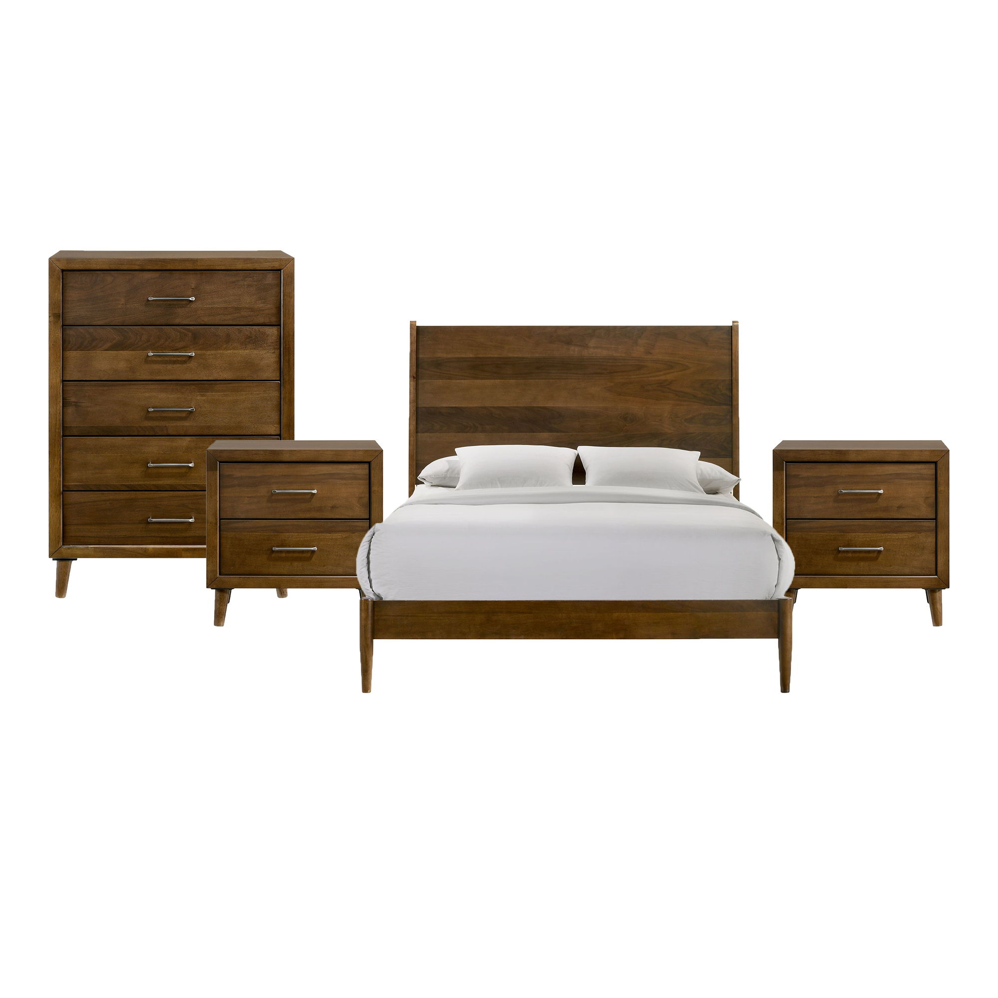 Queen · 4 Pc · Bedroom Set With 2 Nightstands & Chest