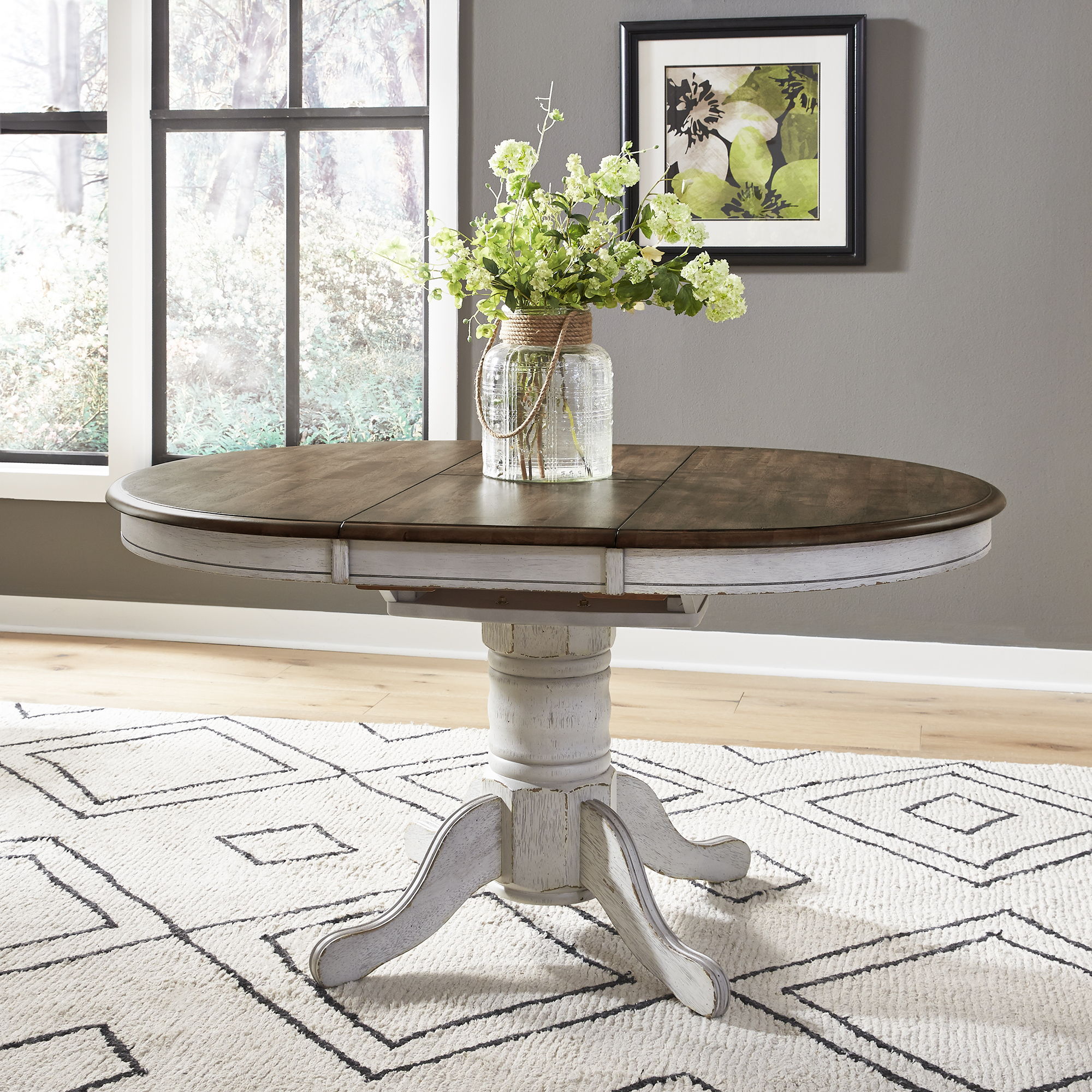 Liberty Furniture Carolina Crossing - Pedestal Table Set - White