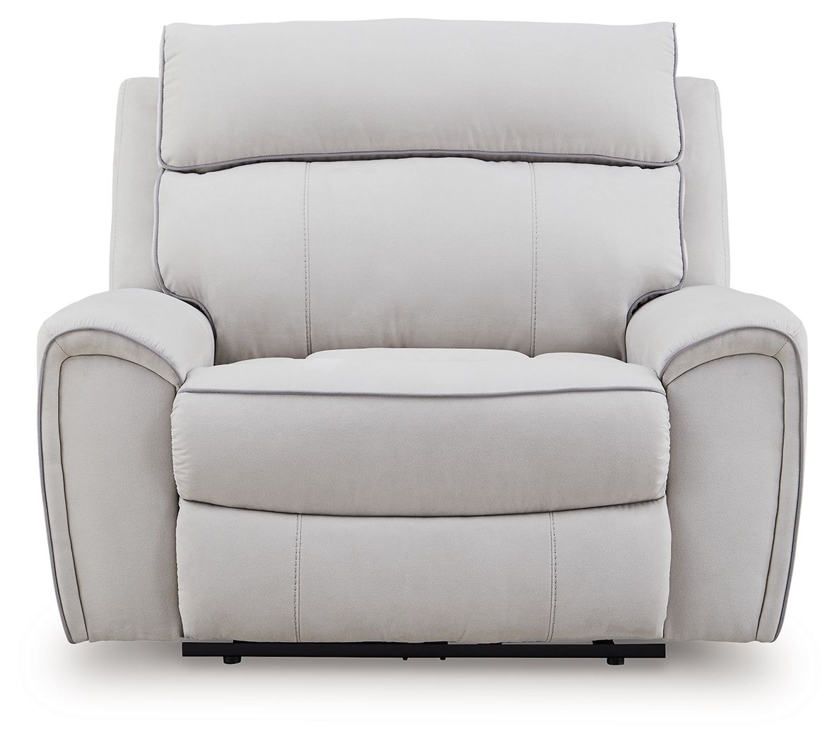 Ashley Furniture Social Pointe - Power Recliner / Adjustable Headrest - Pearl / Ash - Image 4