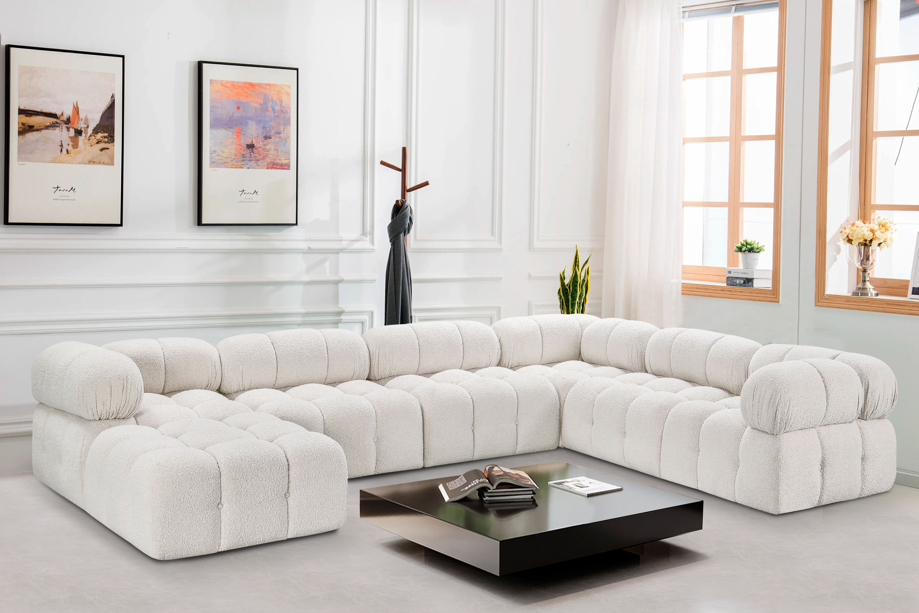 Ames - 7 Piece Modular Sectional - Cream