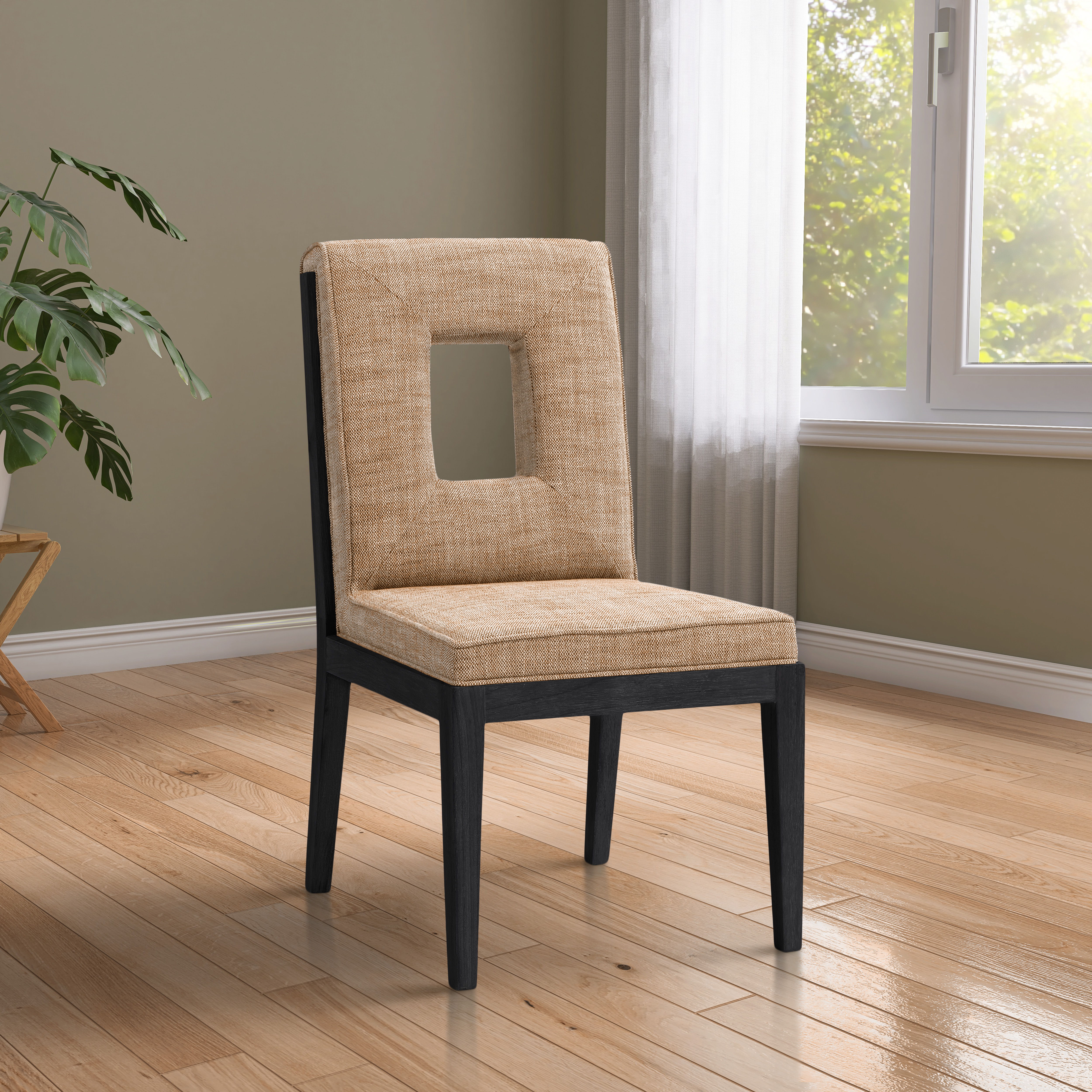 Gwendolyn - Dining Side Chair With Black Frame (Set of 2) - Cognac