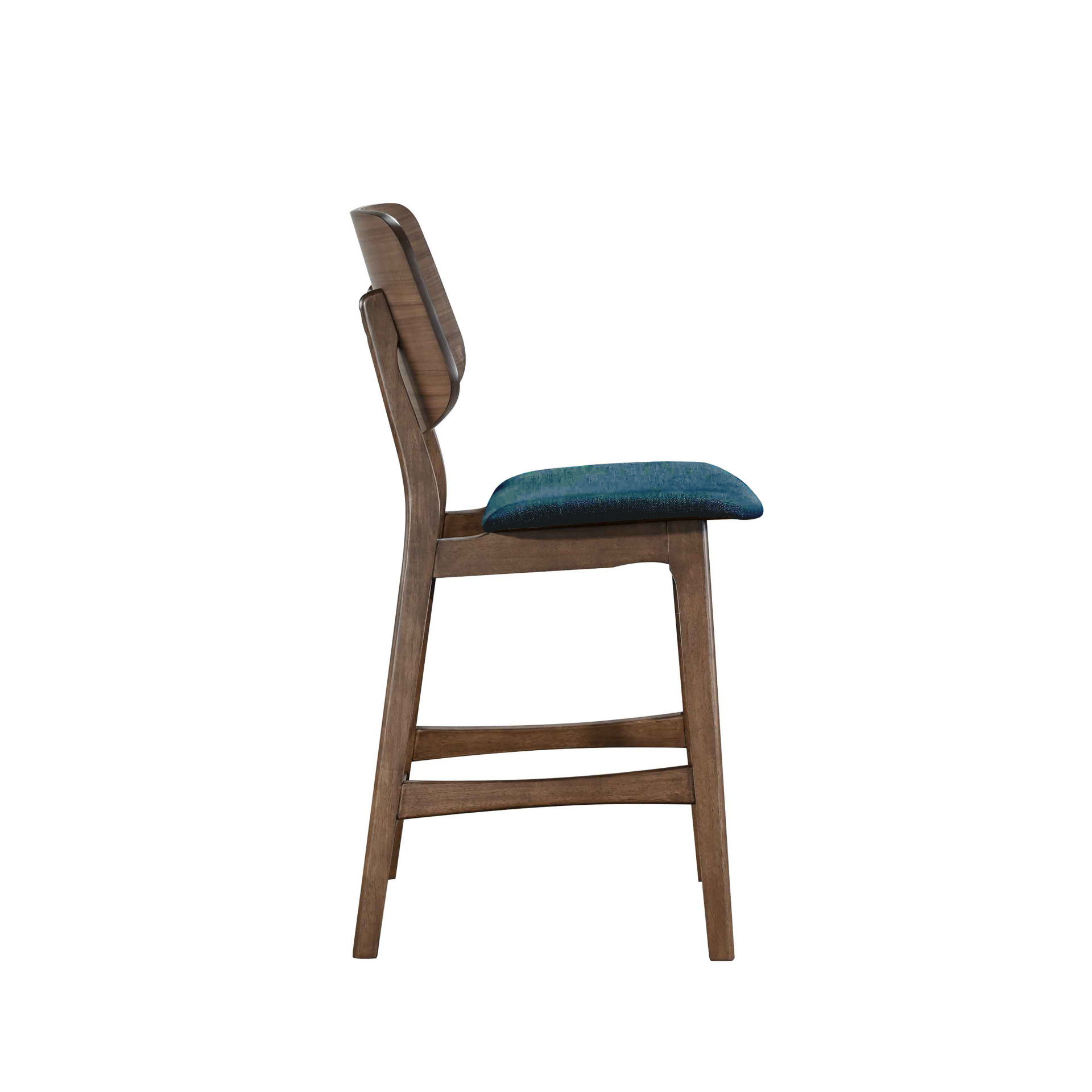 Oscar - Counter Chair With Cushion (Set of 2) - Walnut / Forest Green