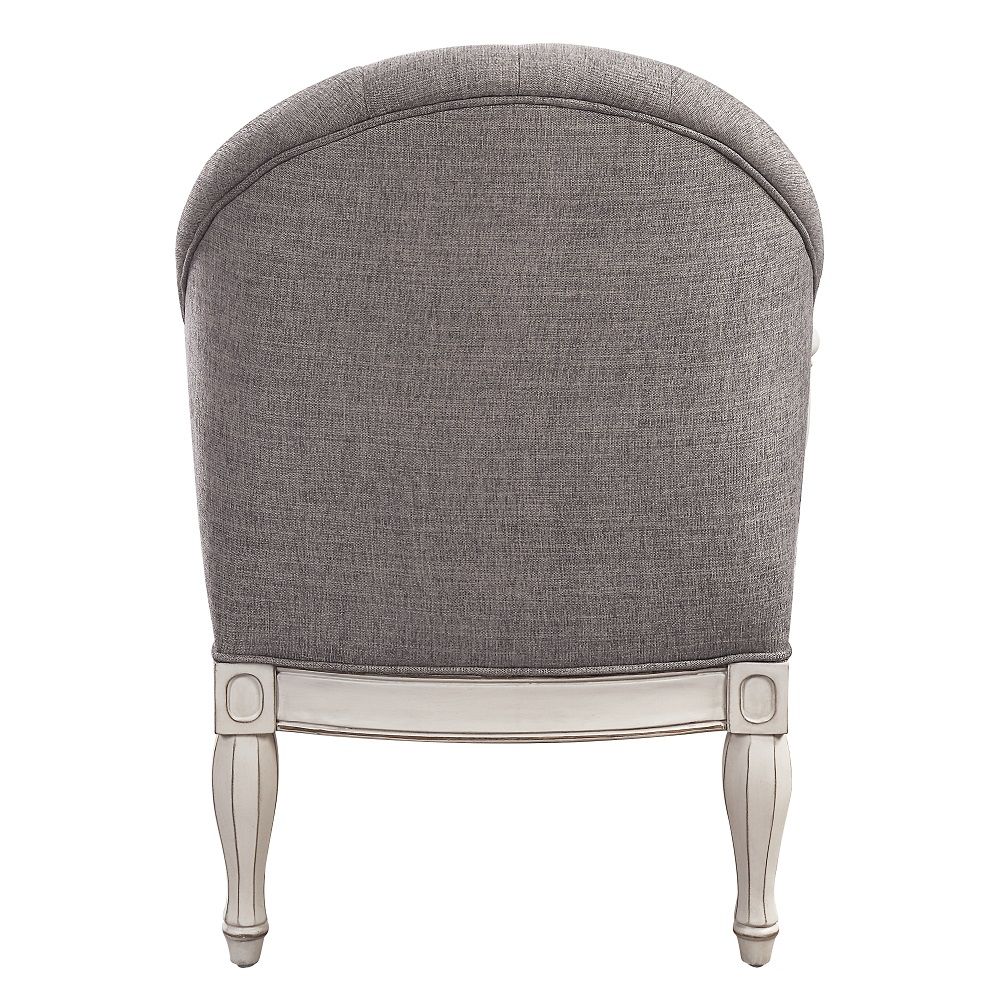 Florian - Chair - Gray Fabric & Antique White, gray, view 4