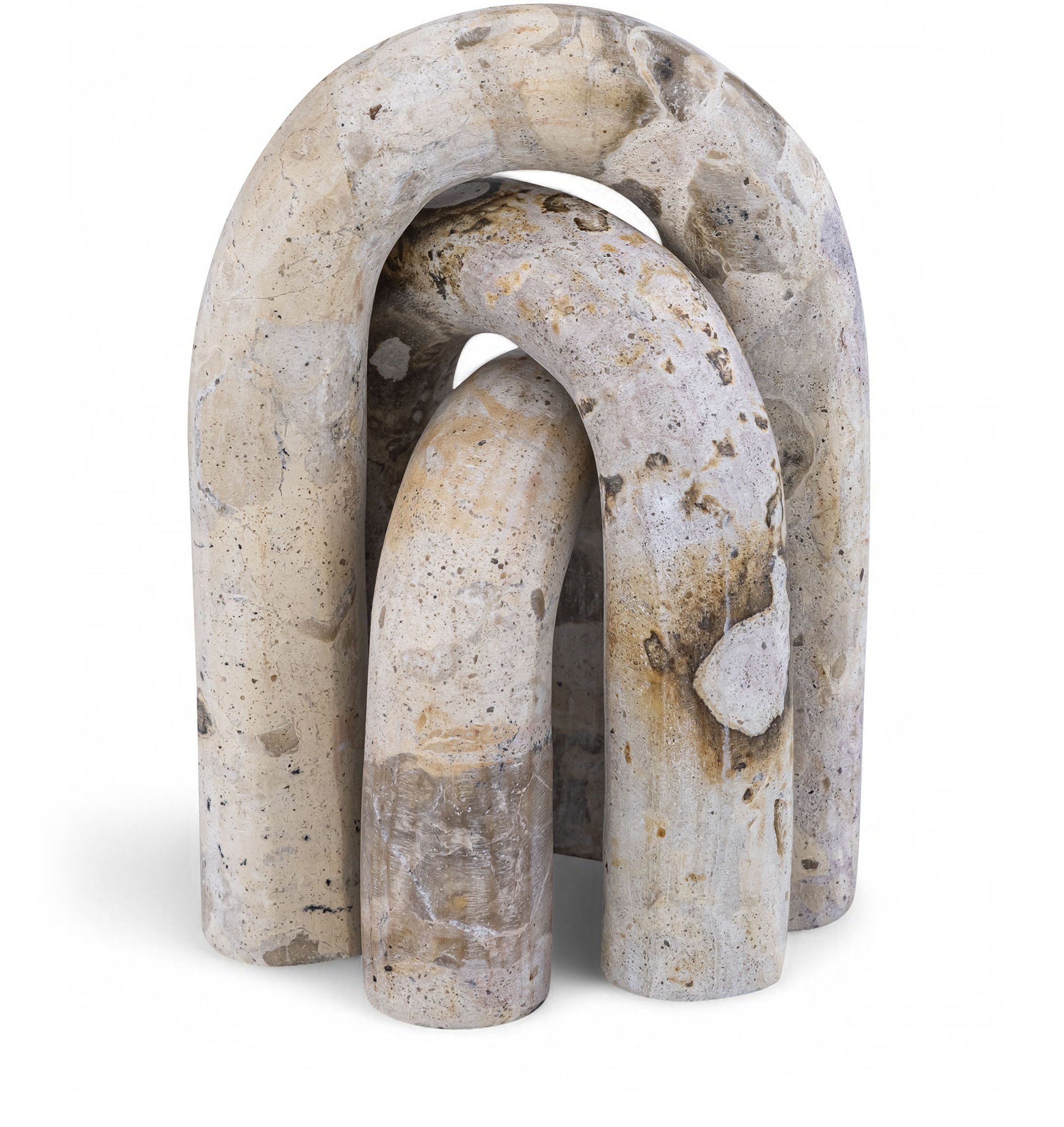 Arco - 3 Piece Marble Decorative Object - Beige