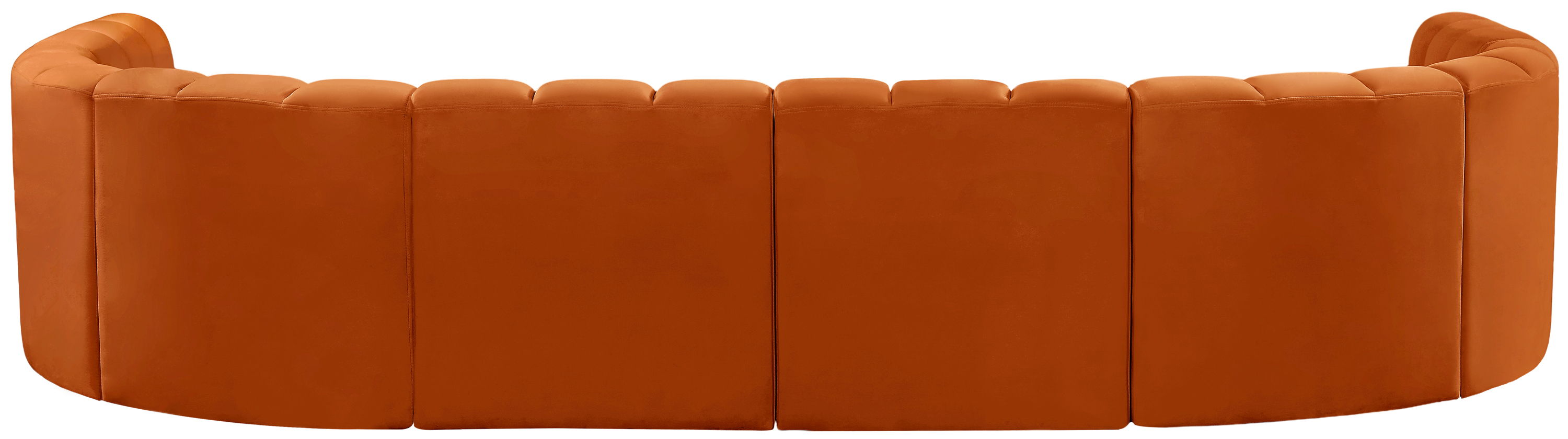 Arc - Velvet Modular U-Shaped Sectional - Cognac
