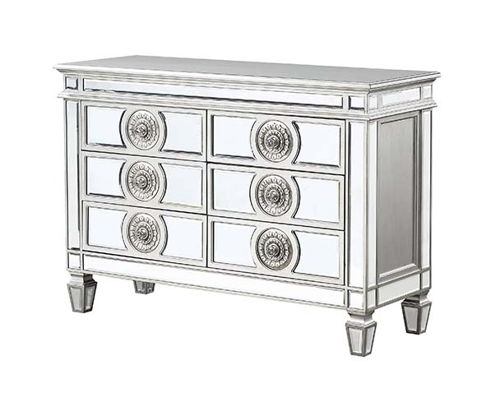 Varian - 34" Server - Mirrored & Antique Platinum, silver