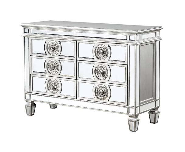 Varian - 34" Server - Mirrored & Antique Platinum, silver