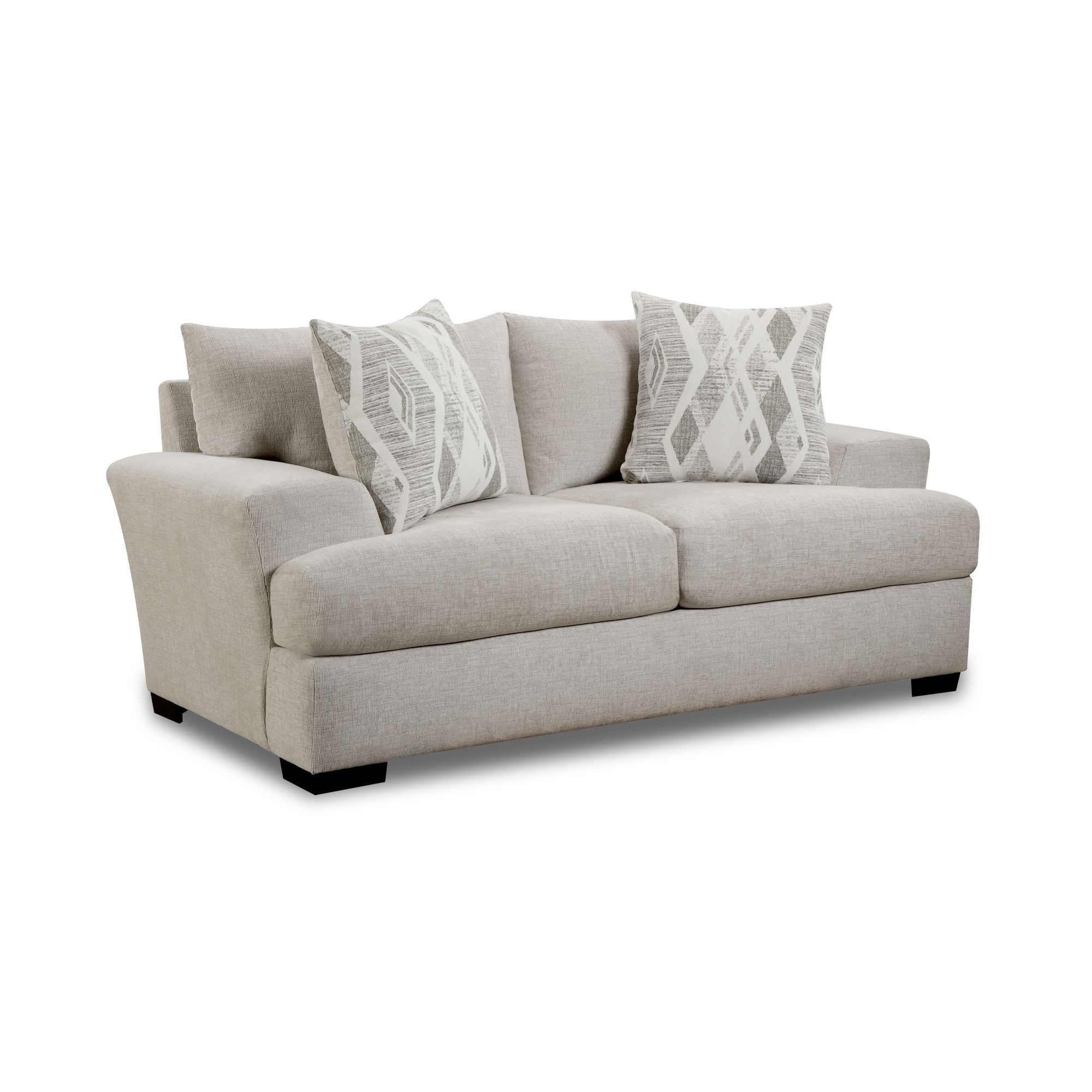 9010 - Loveseat - Fentasy Silver With 2 Pillows Exotica Birch Image
