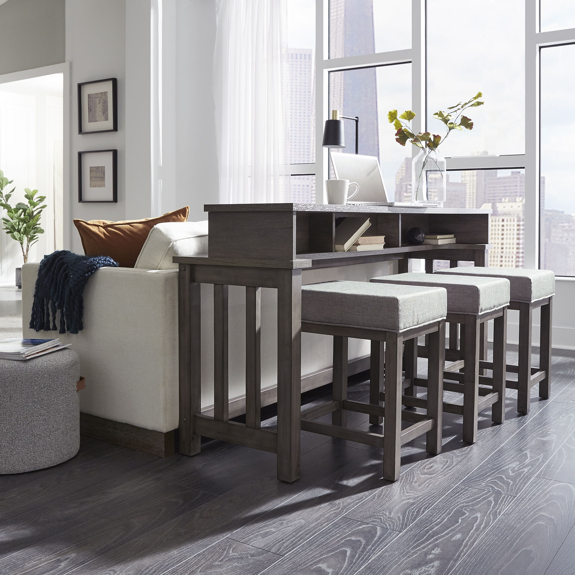 Liberty Furniture Tanners Creek - 4 Piece Dining Room Set - Dark Gray