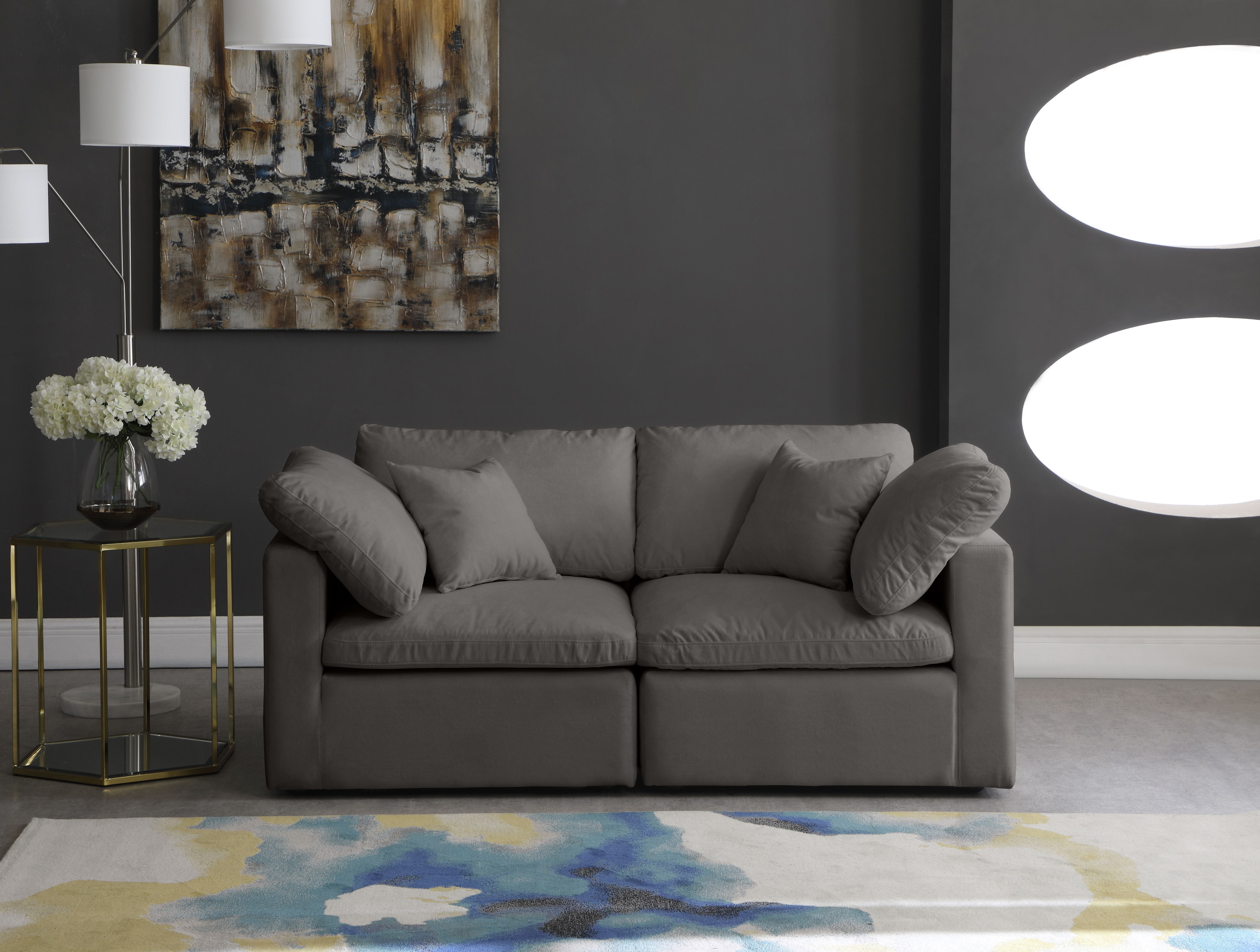 Plush - 2 Piece Modular Sofa - Gray