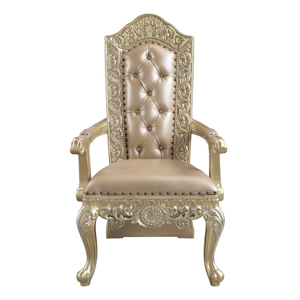 Vatican - Arm Chair (Set of 2) - Synthetic Leather & Champagne Silver, beige, view 5