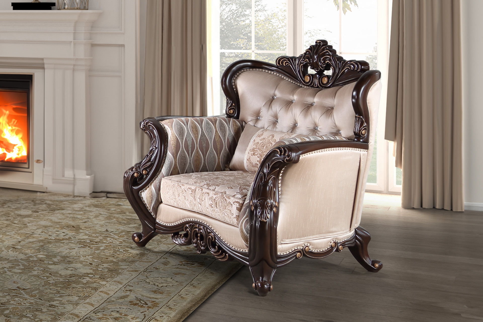 Constantine - Chair (KD) - Red / Cherry, beige