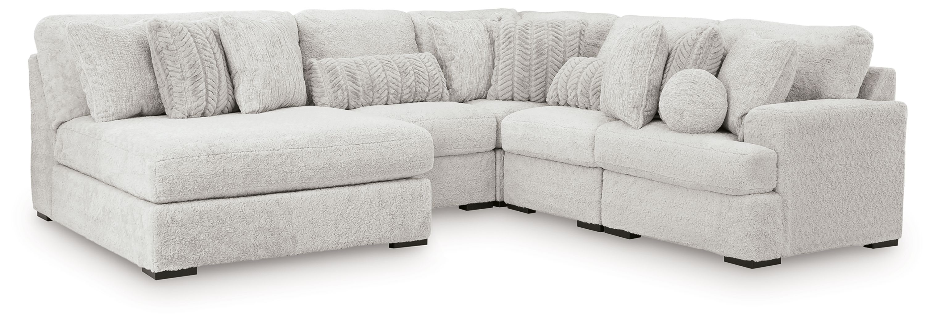 5 Pc · Sectional With Armless Chaise And RAF Corner Chair