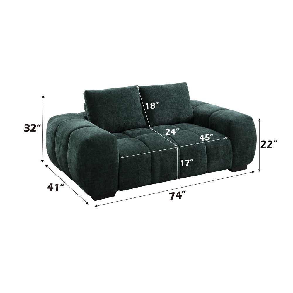 Ferrand - Loveseat - Green Linen, green, view 7