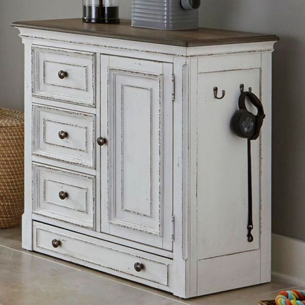 Liberty Furniture Magnolia Manor - Pet Feeder Cabinet - White