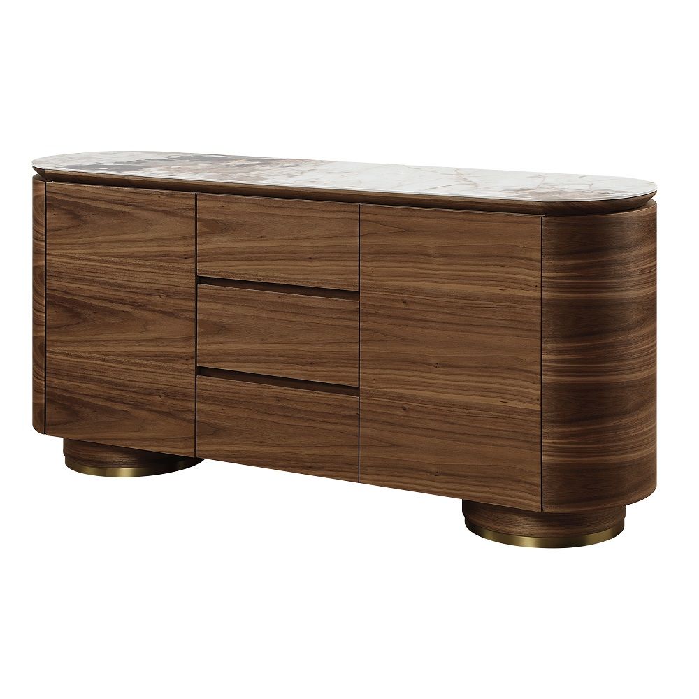 Willene - Server With Ceramic Top - Ceramic Top & Walnut, dark brown, view 8