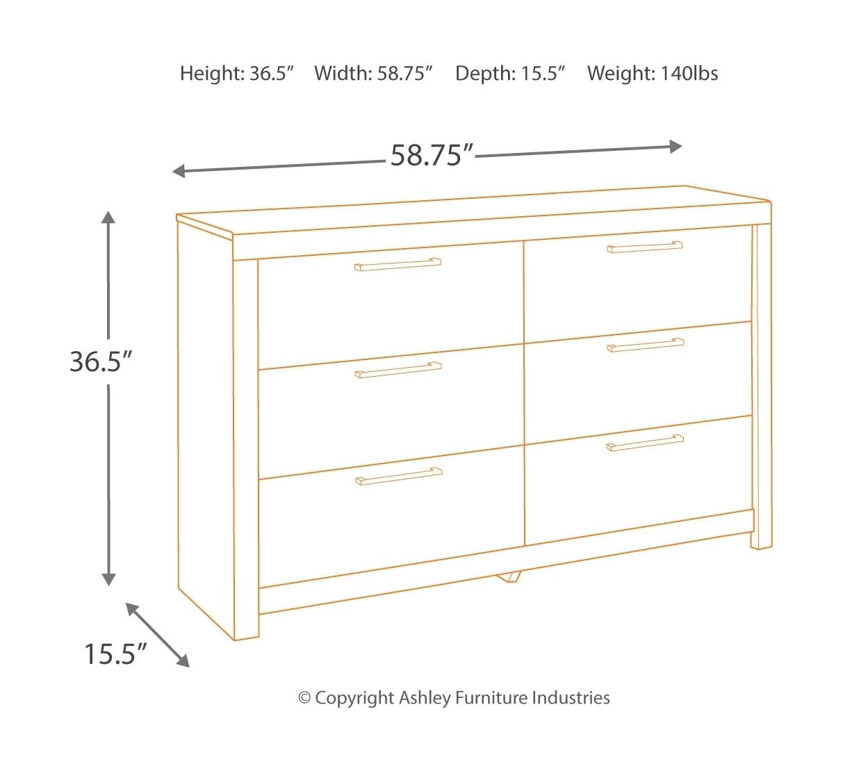 Ashley Furniture Derekson - 6 Pc. - King Panel Headboard with Bolt on Bed Frame, Dresser, Mirror, Chest, Nightstand - Multi Gray - Image 8